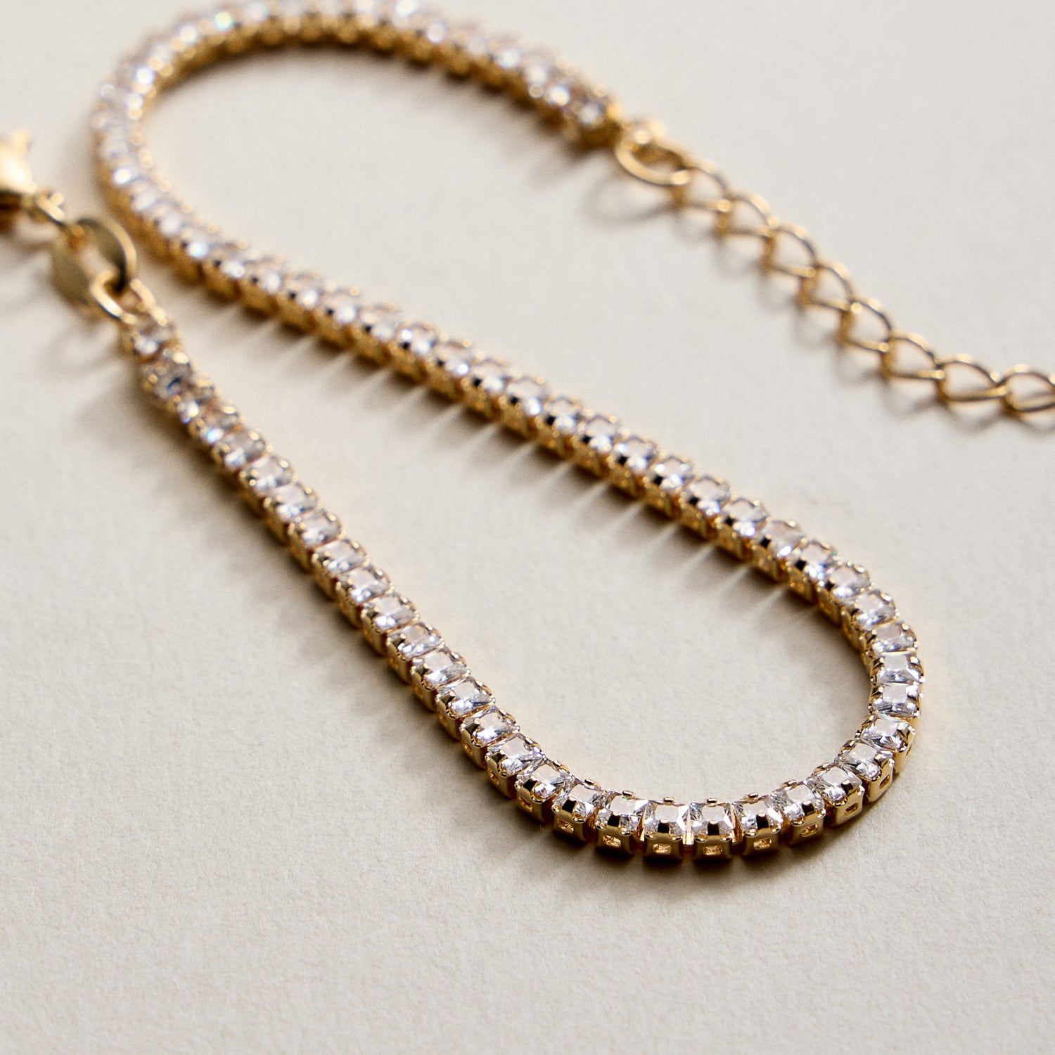 Gold Filled Tennis Bracelet with Round CZ Stones