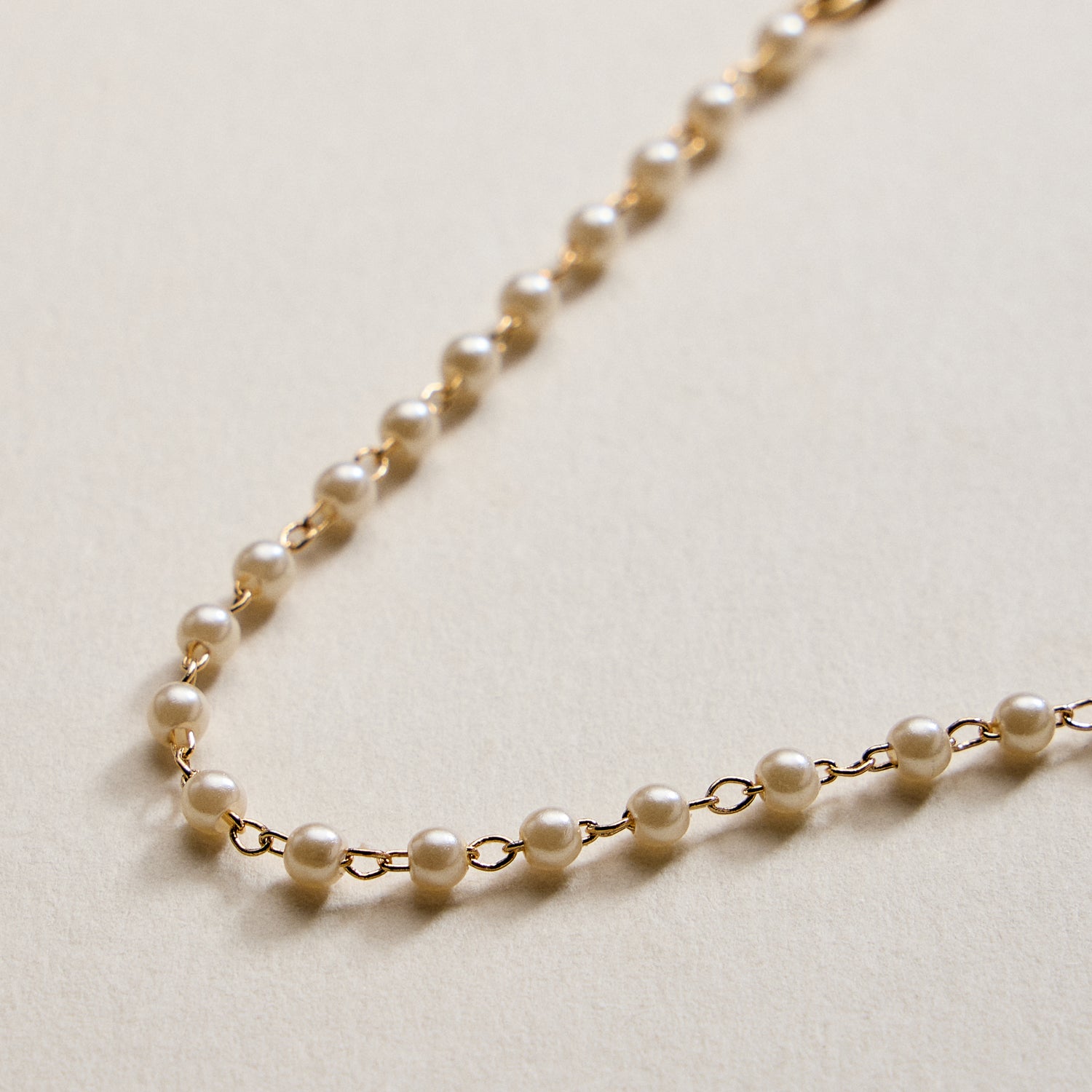 Gold Filled Pearl Chain Bracelet