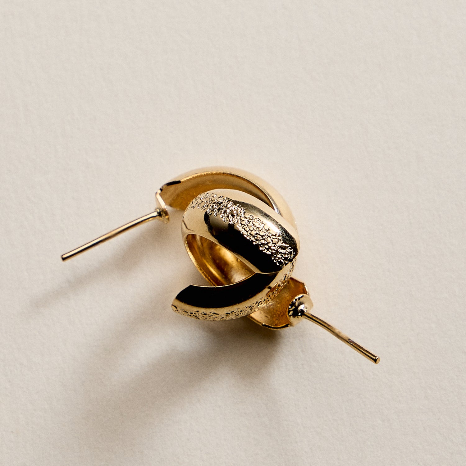 Gold Filled Textured Hoop Earrings – Small Chunky Hoops