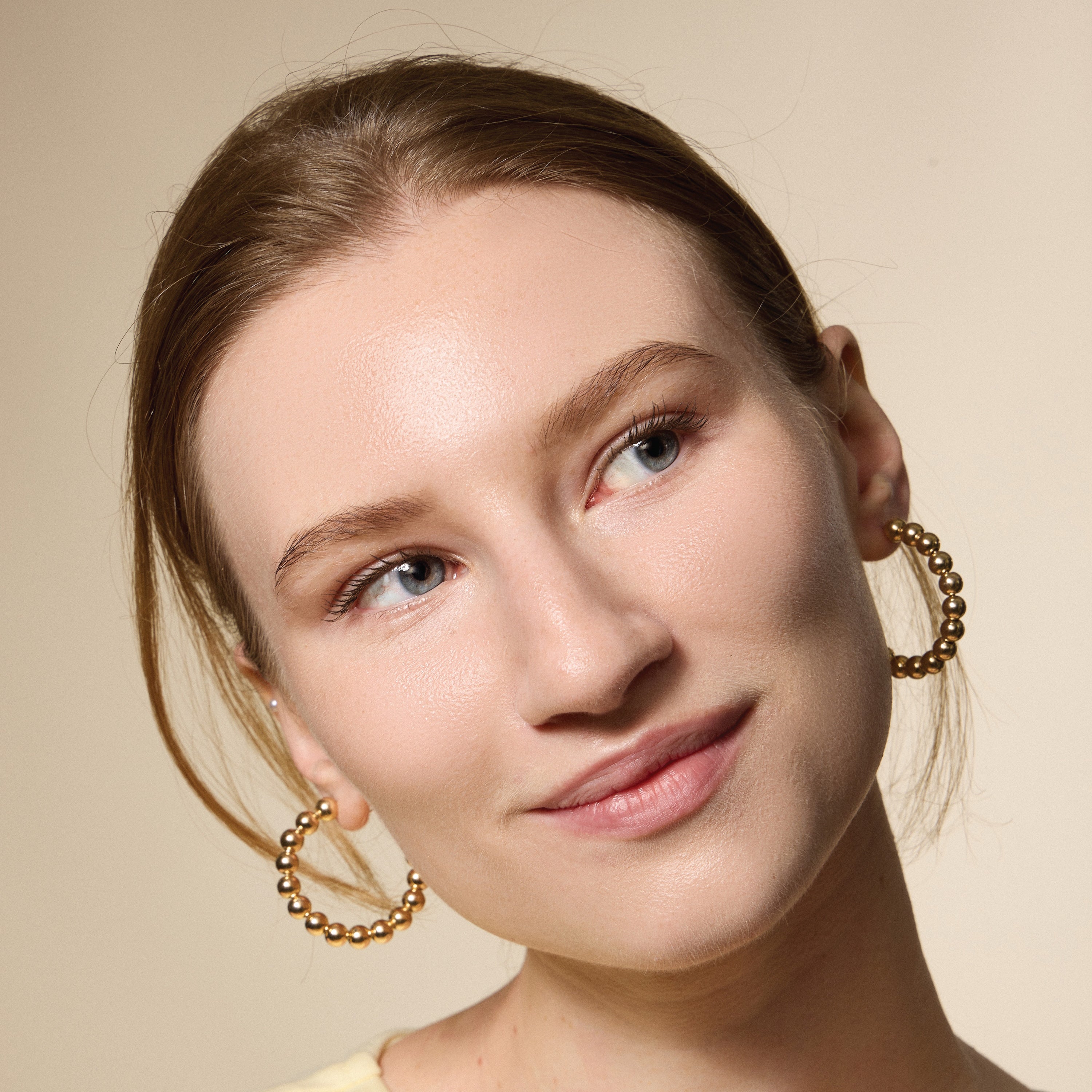 Gold Filled Beaded Hoop Earrings | 20mm, 30mm, 40mm