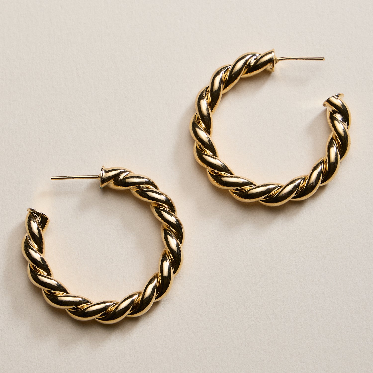Gold Filled Rope Hoop Earrings – 30mm, 35mm, 45mm