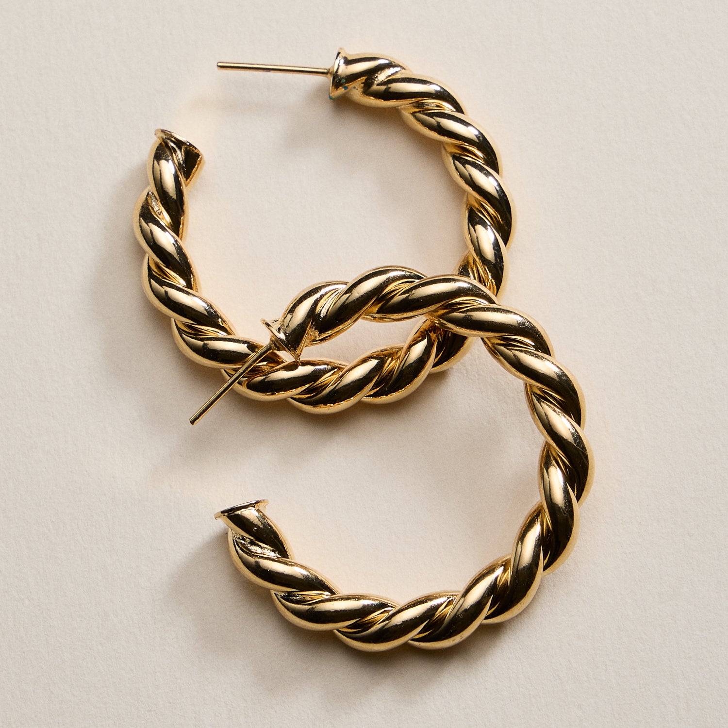 Gold Filled Rope Hoop Earrings – 30mm, 35mm, 45mm