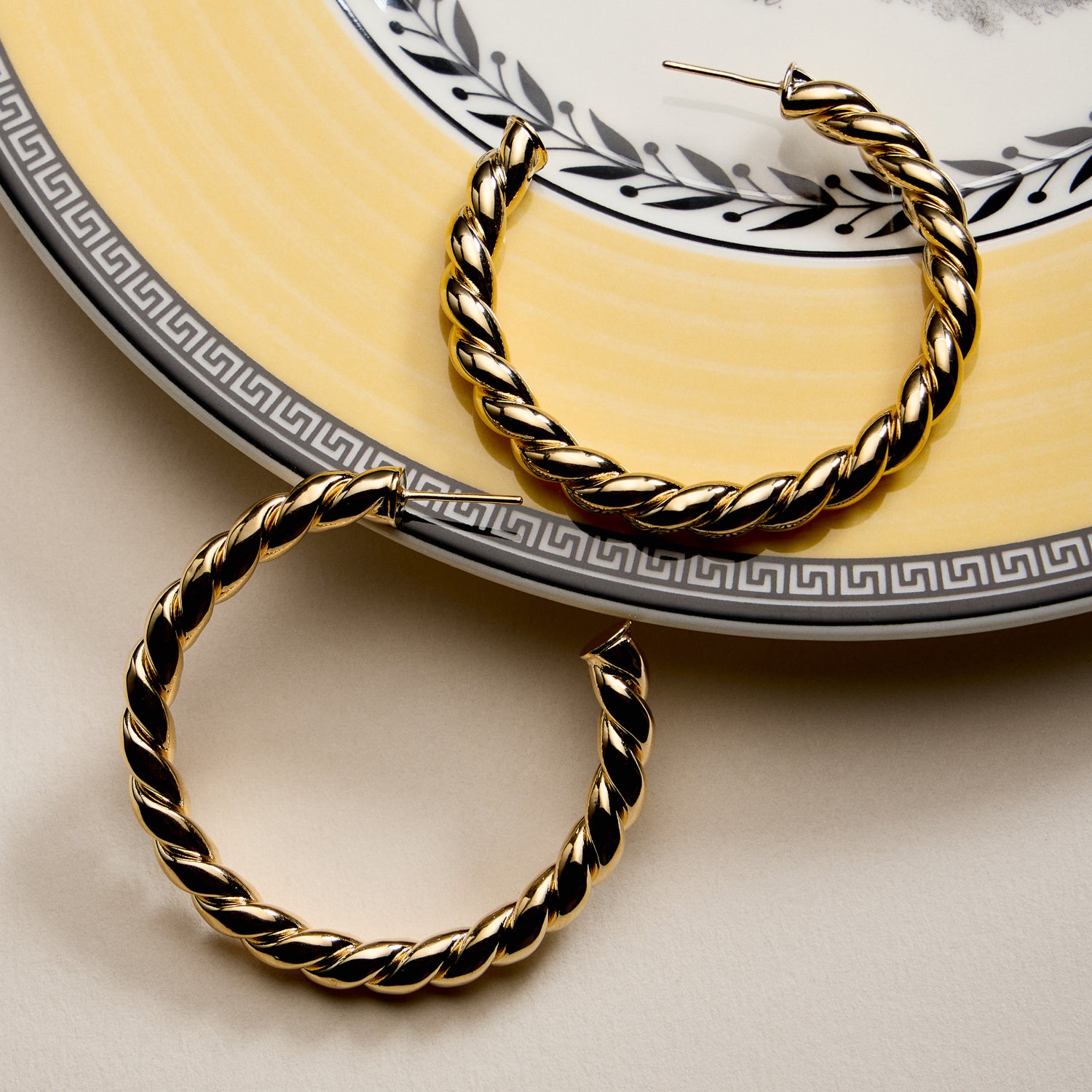 Gold Filled Rope Hoop Earrings – 30mm, 35mm, 45mm