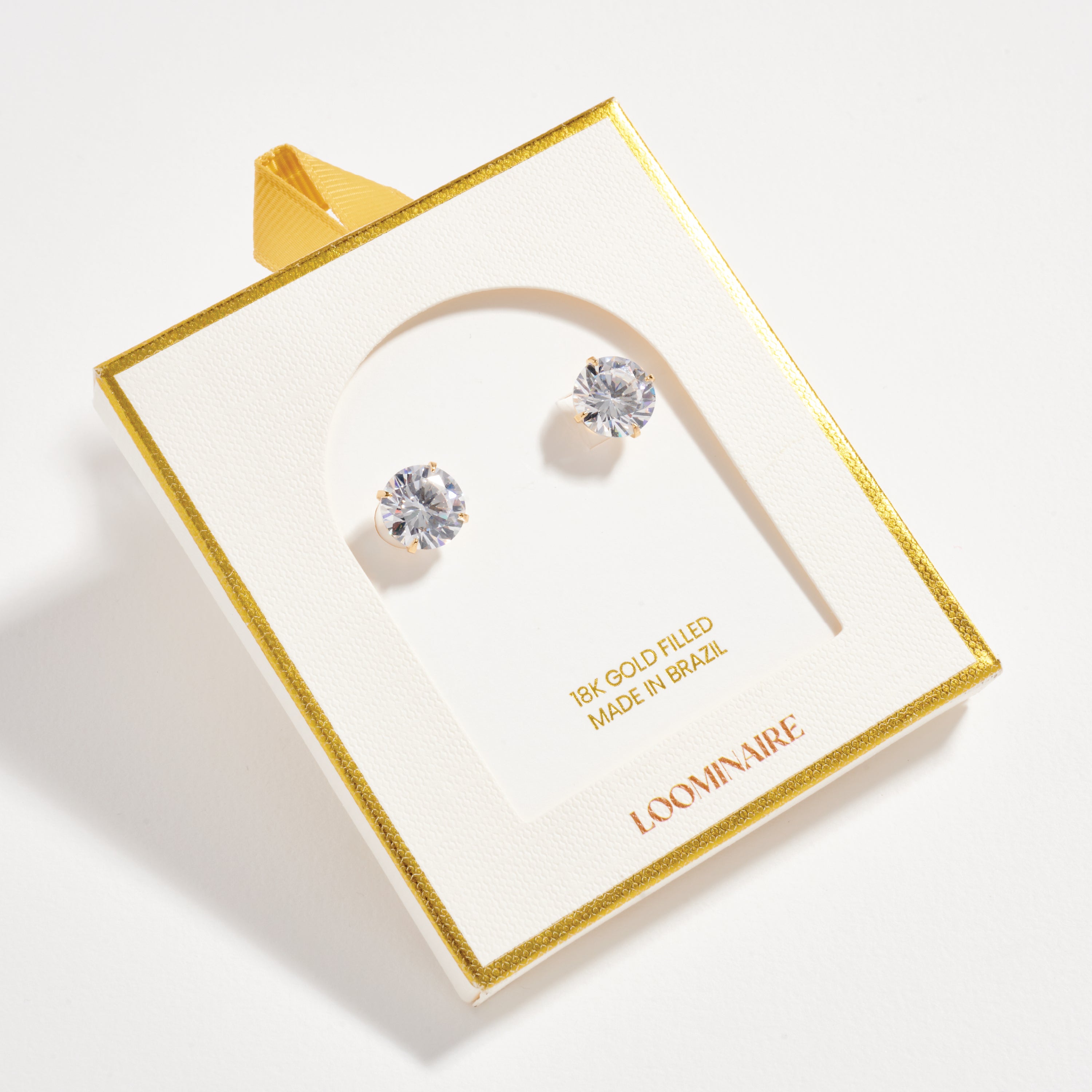 Gold Filled Round CZ Stud Earrings-Large Size CZ