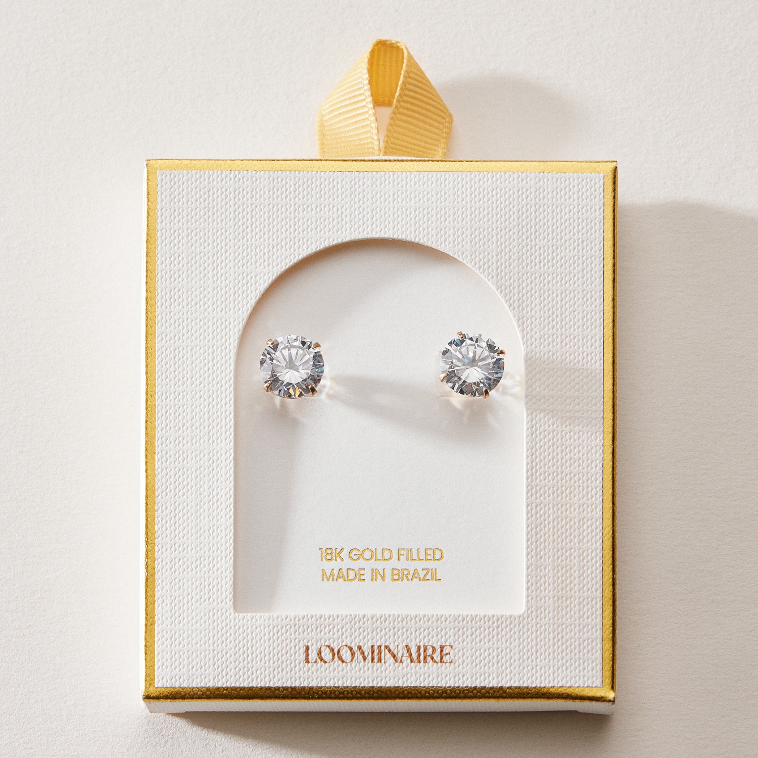 Gold Filled Round CZ Stud Earrings | Large Size CZ