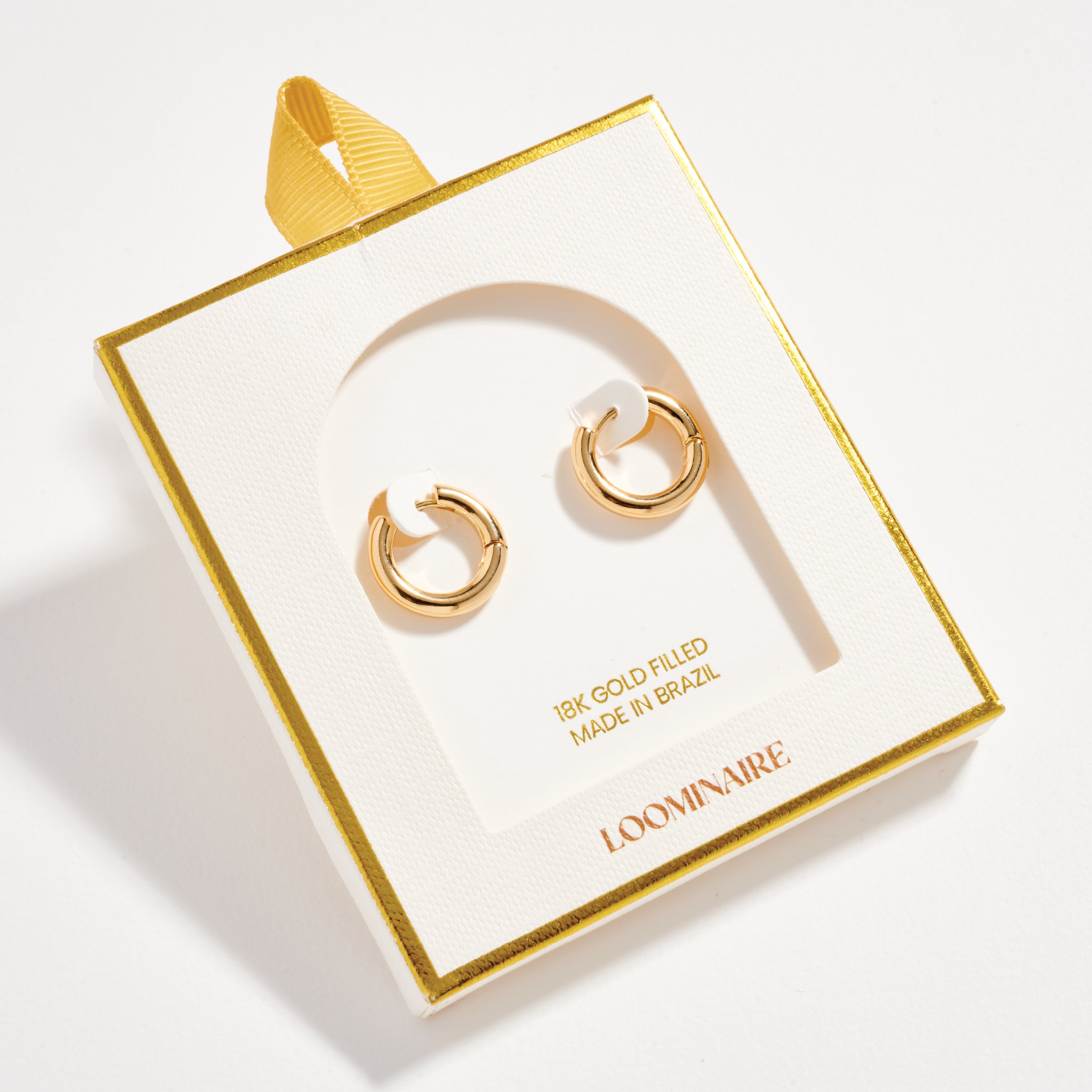 Gold Filled Thick Huggie Hoop Earrings