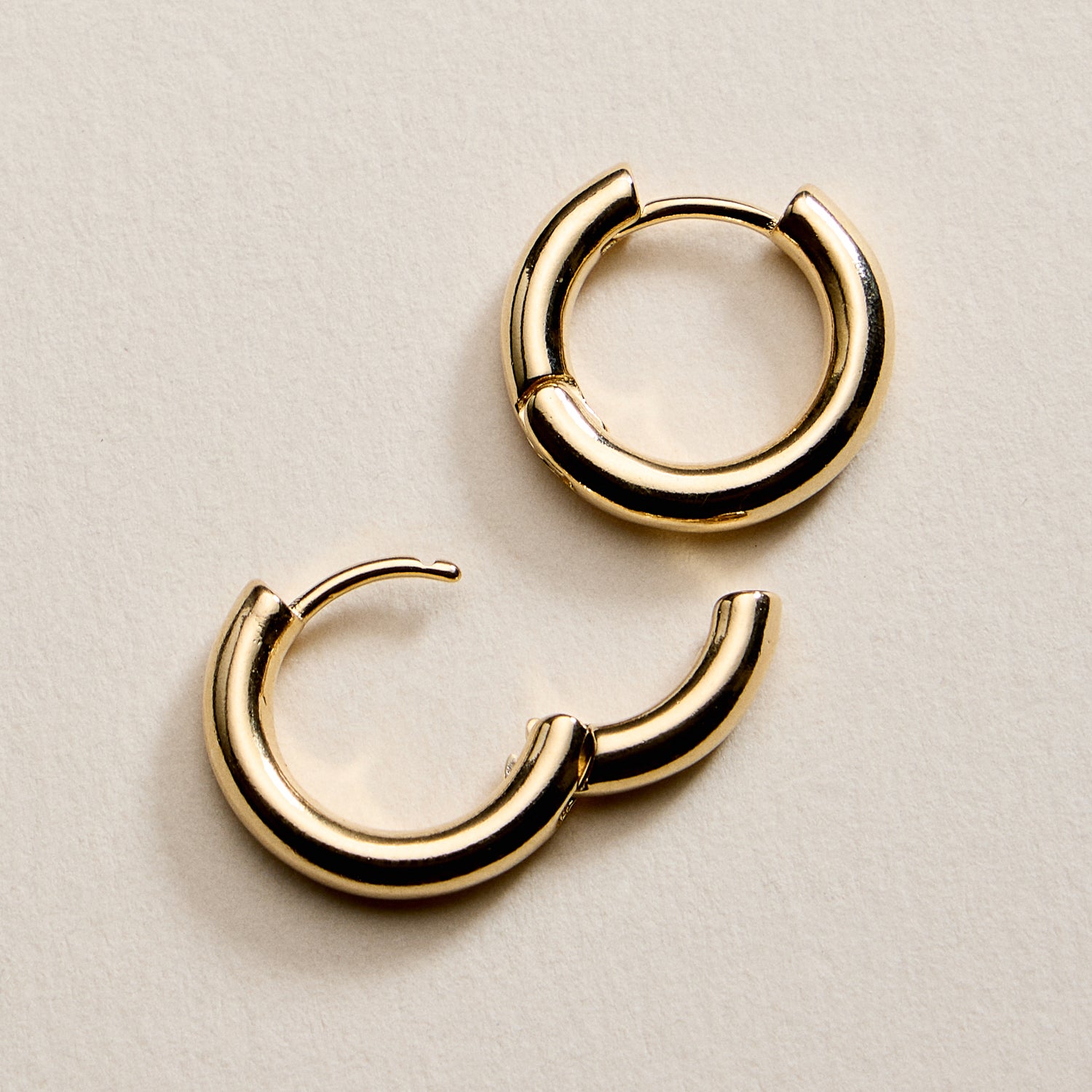 Gold Filled Thick Huggie Hoop Earrings