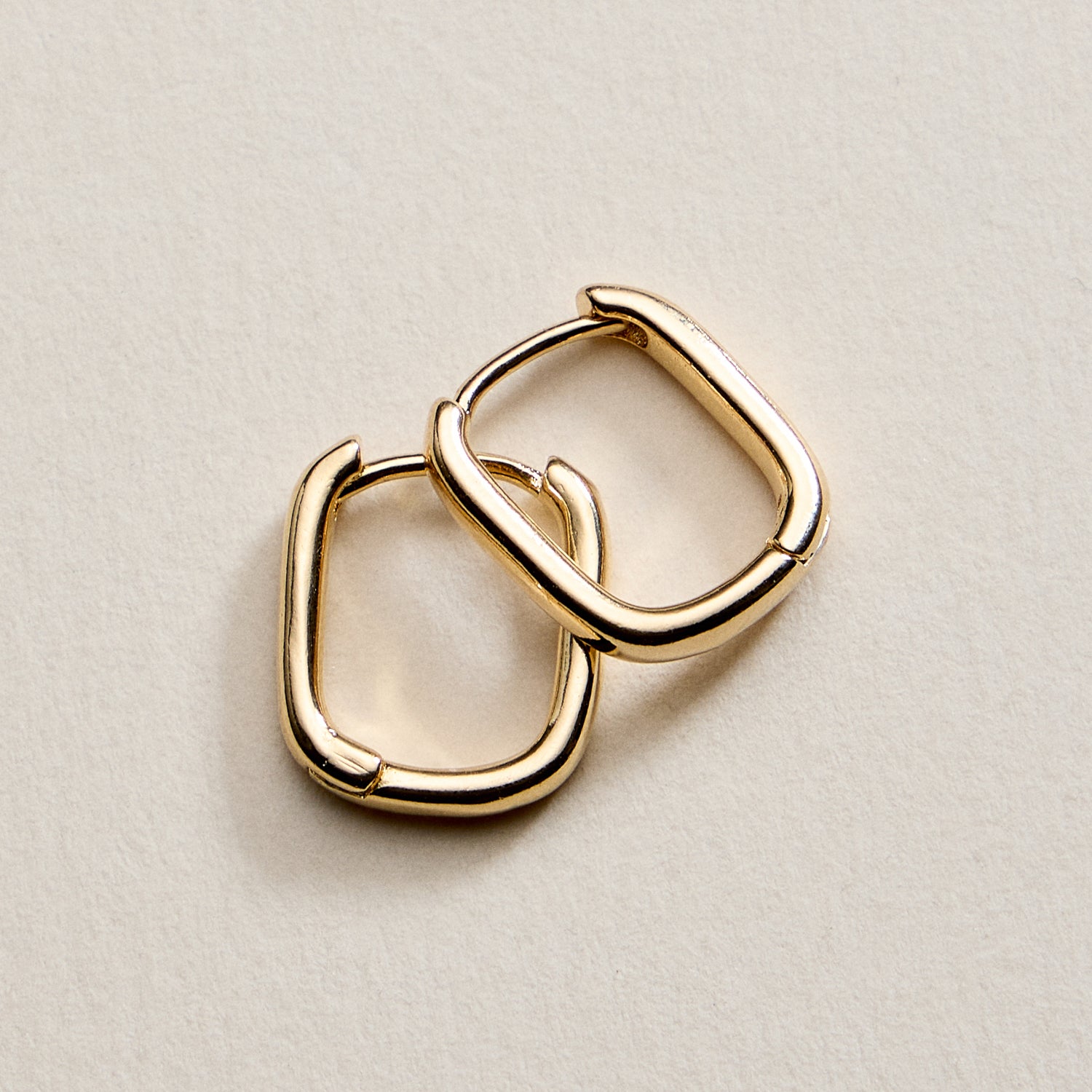 Gold Filled Square Huggie Hoop Earrings – Medium Chunky Hoops