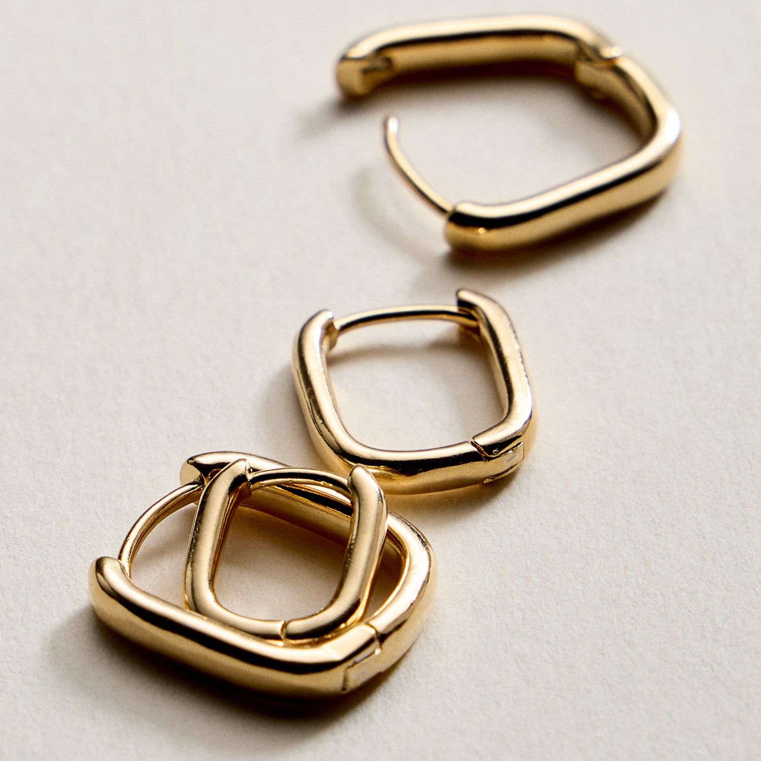 Gold Filled Square Huggie Hoop Earrings – Medium Chunky Hoops