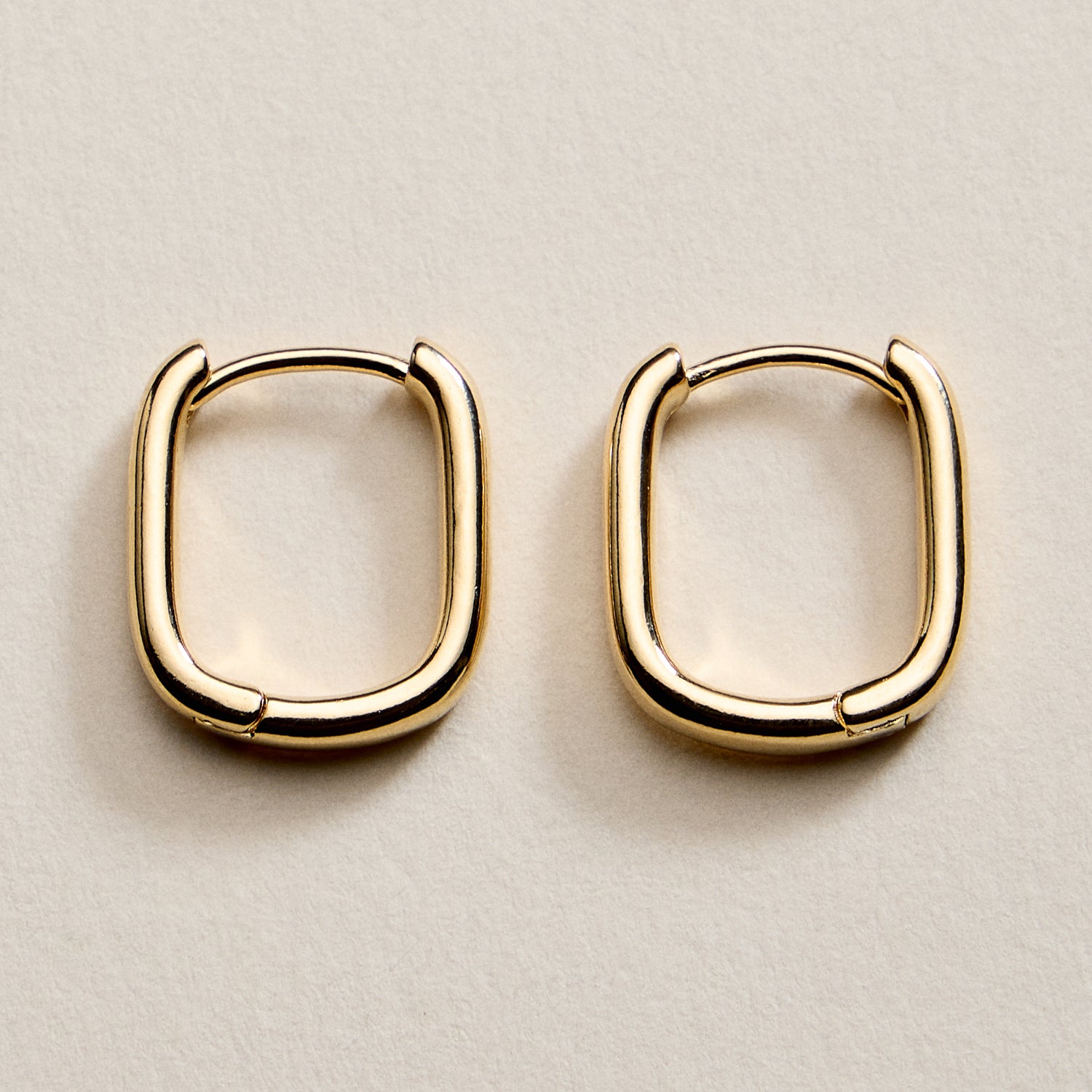 Gold Filled Square Huggie Hoop Earrings – Large Chunky Hoops