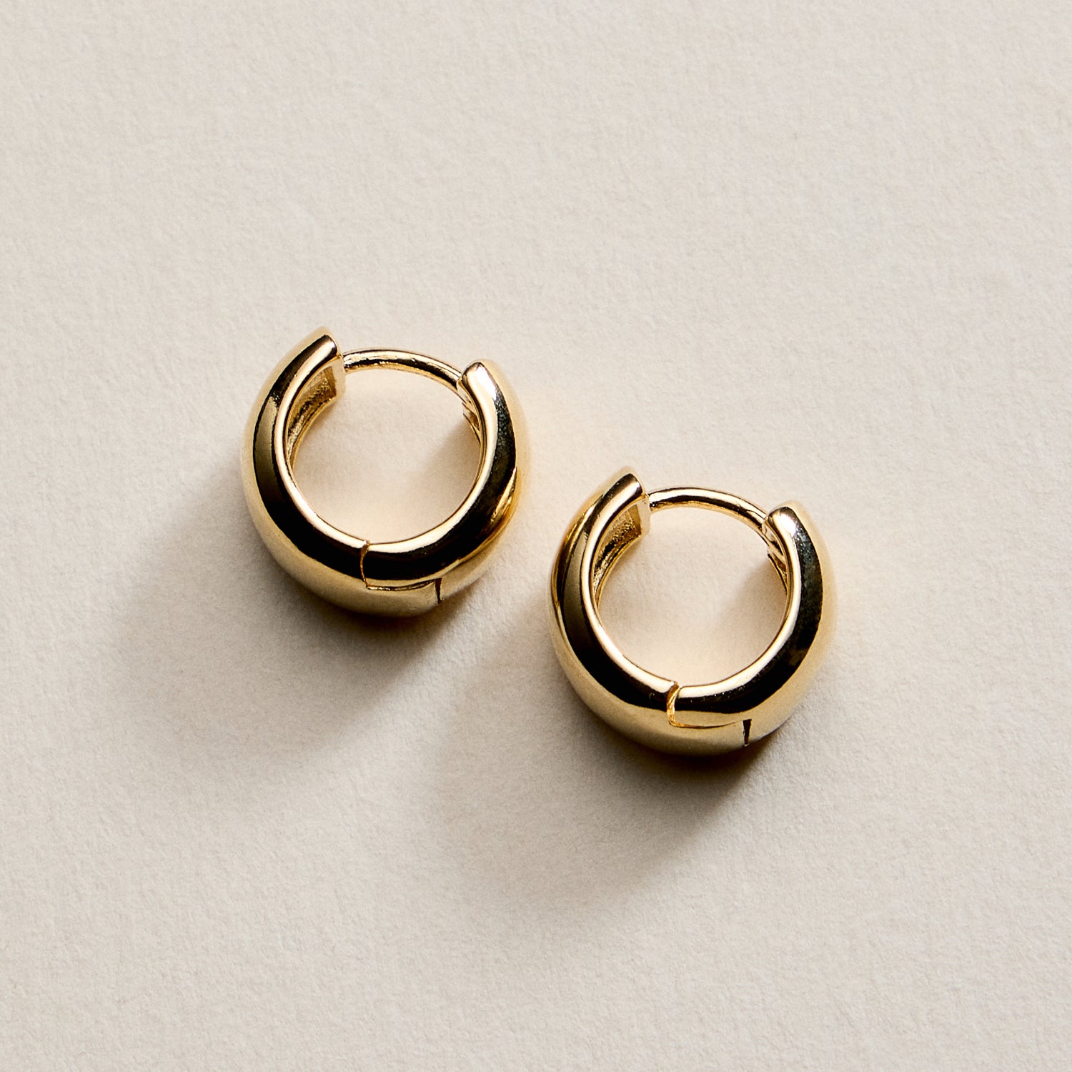 Gold Filled Chunky Huggie Hoop Earrings – Bold Minimalist Design