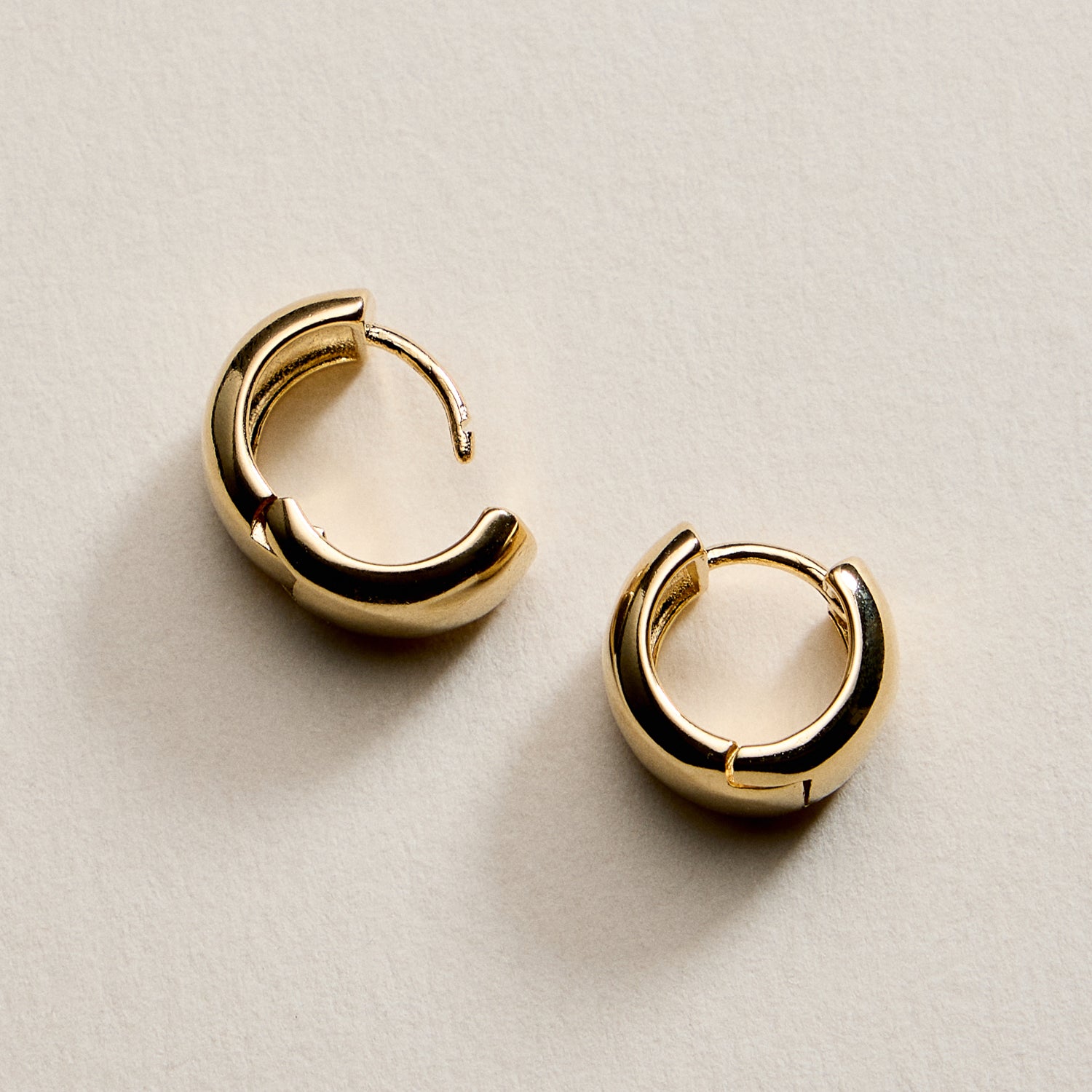 Gold Filled Chunky Huggie Hoop Earrings – Bold Minimalist Design