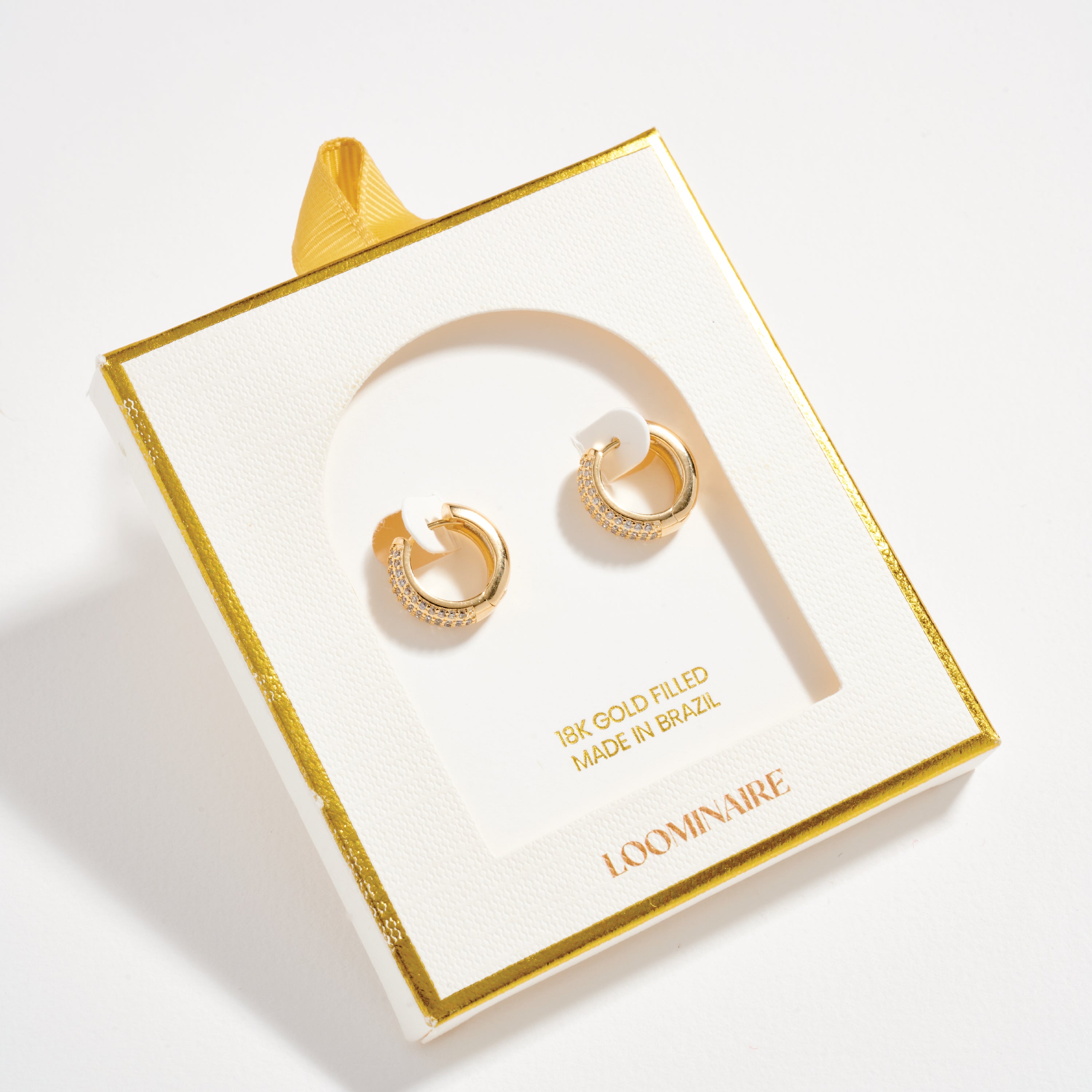 Gold Filled Crystal Hoop Earrings