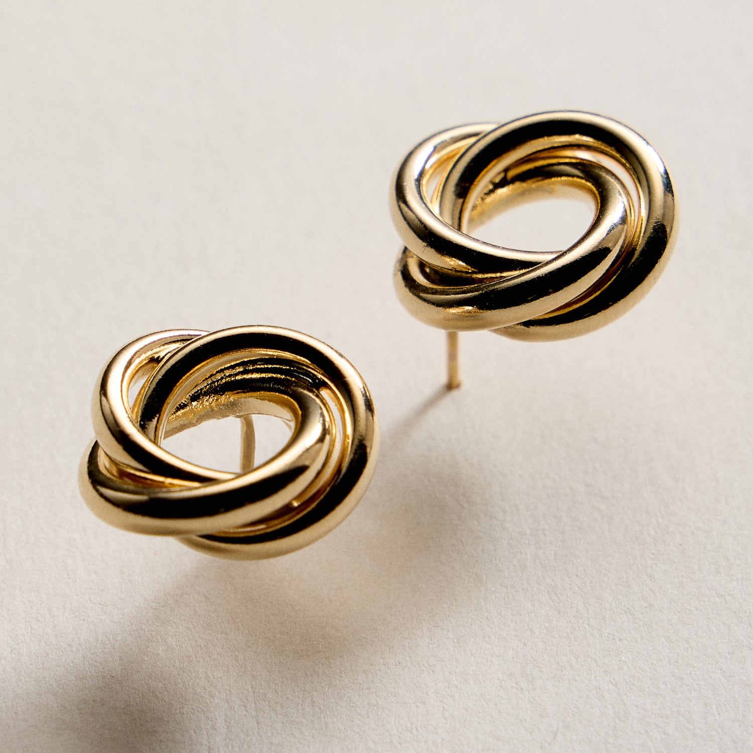 Gold Filled Love Knot Stud Earrings
