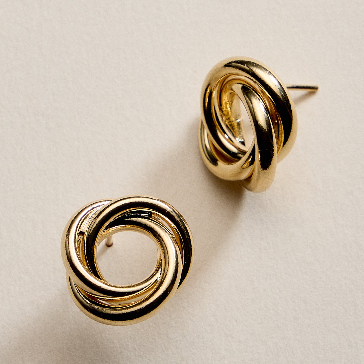 Gold Filled Love Knot Stud Earrings