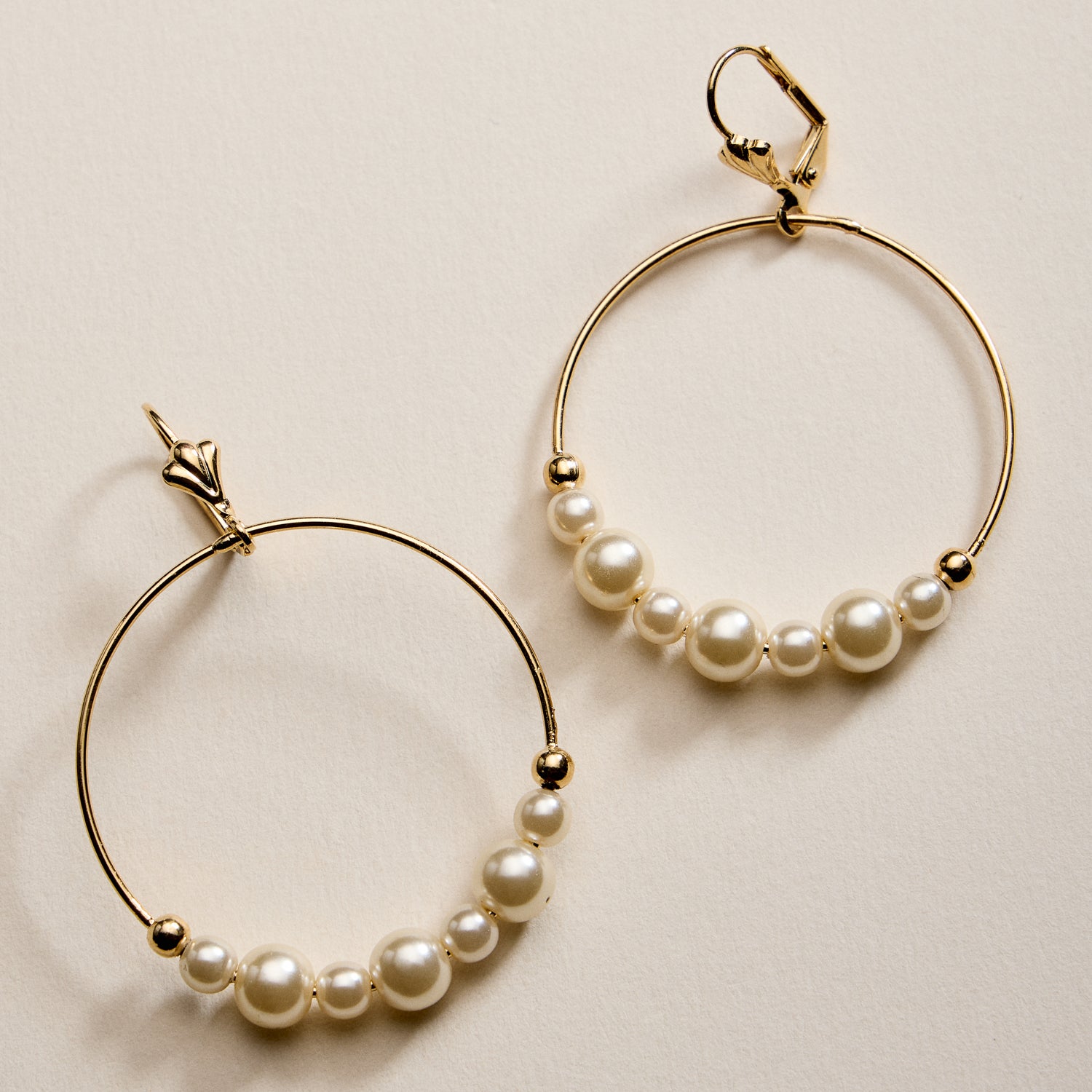 Gold Filled Pearl Hoop Earrings