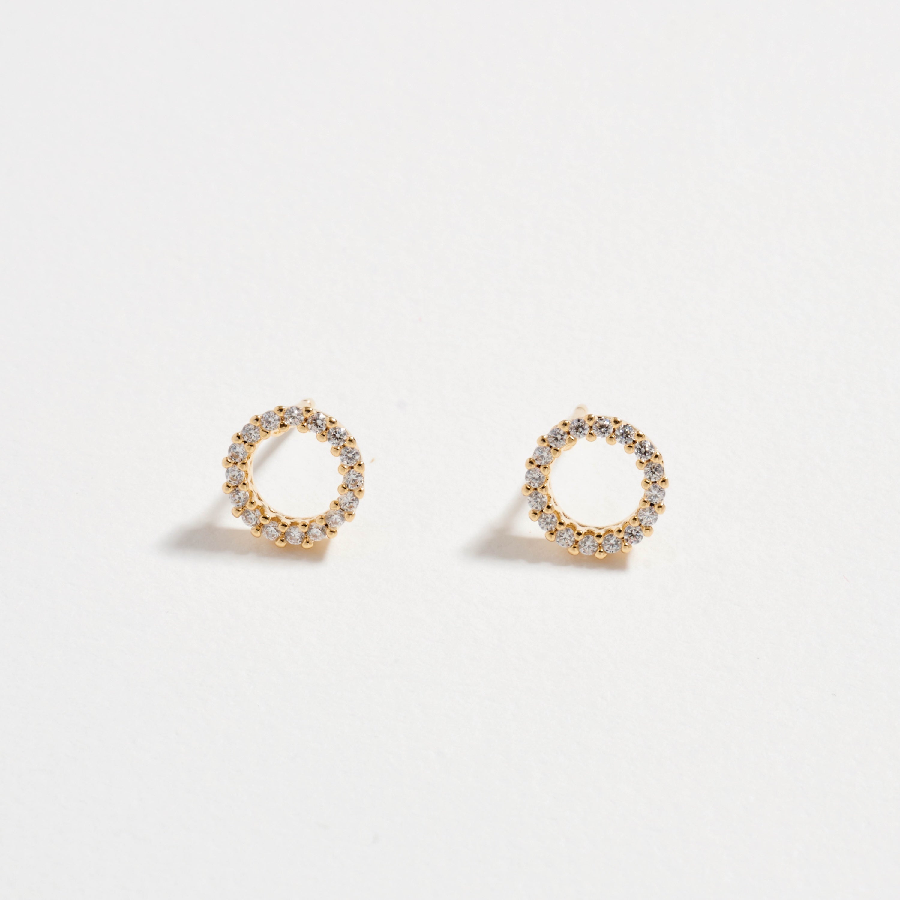 18K Gold Filled Open Circle Stud Earrings