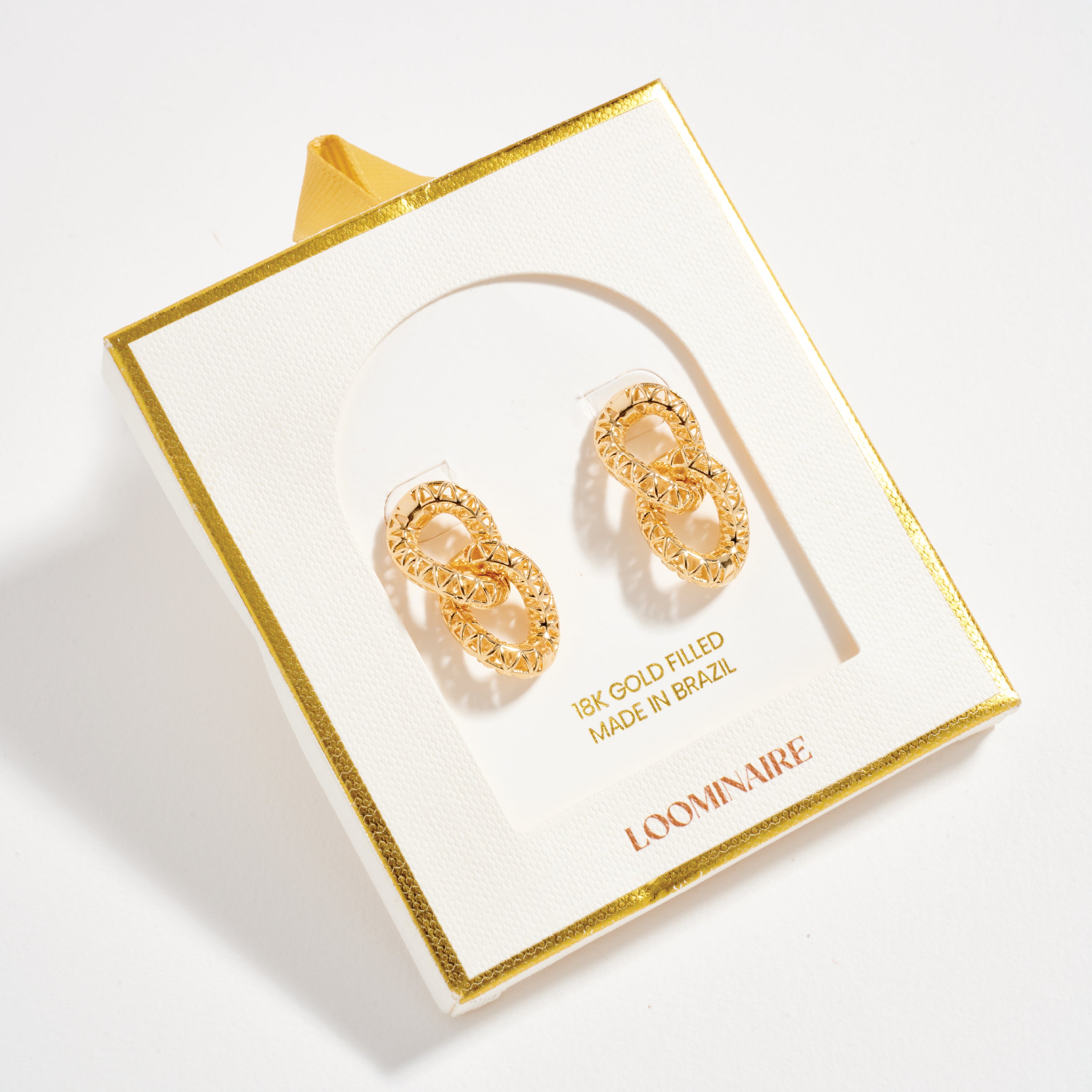 Gold Filled Textured Double Loop Earrings