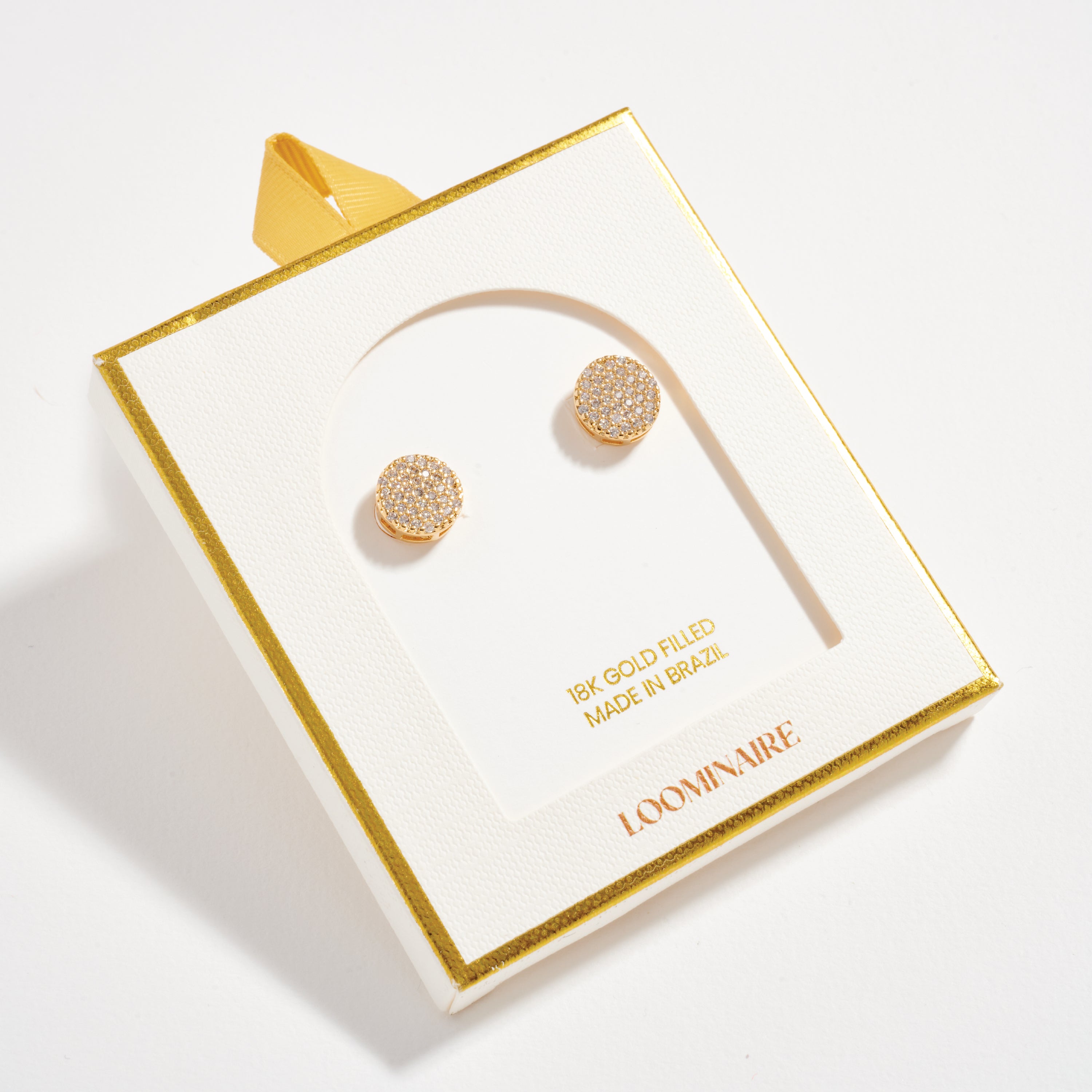 Gold Filled Pave CZ Stud Earrings