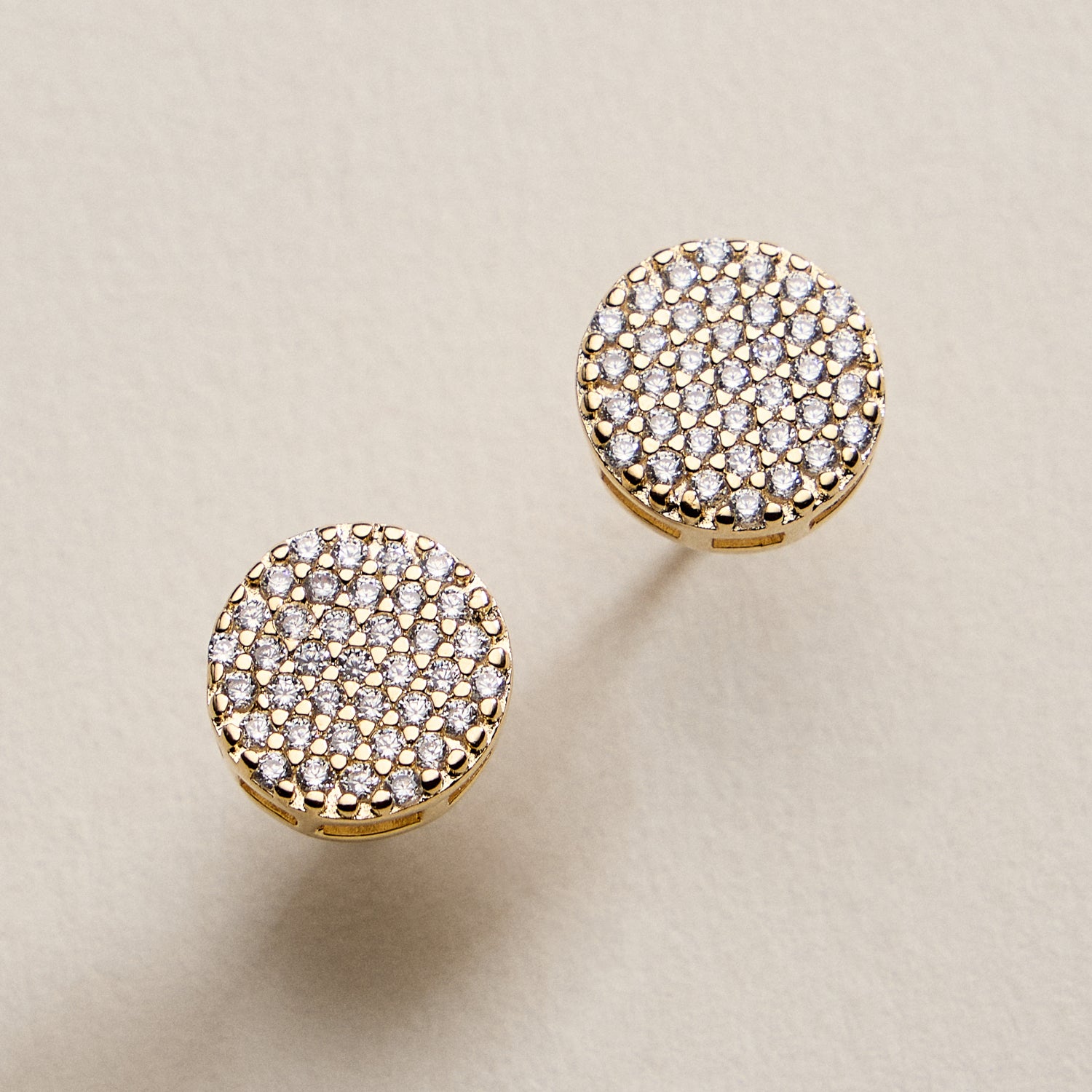 Gold Filled Pave CZ Stud Earrings