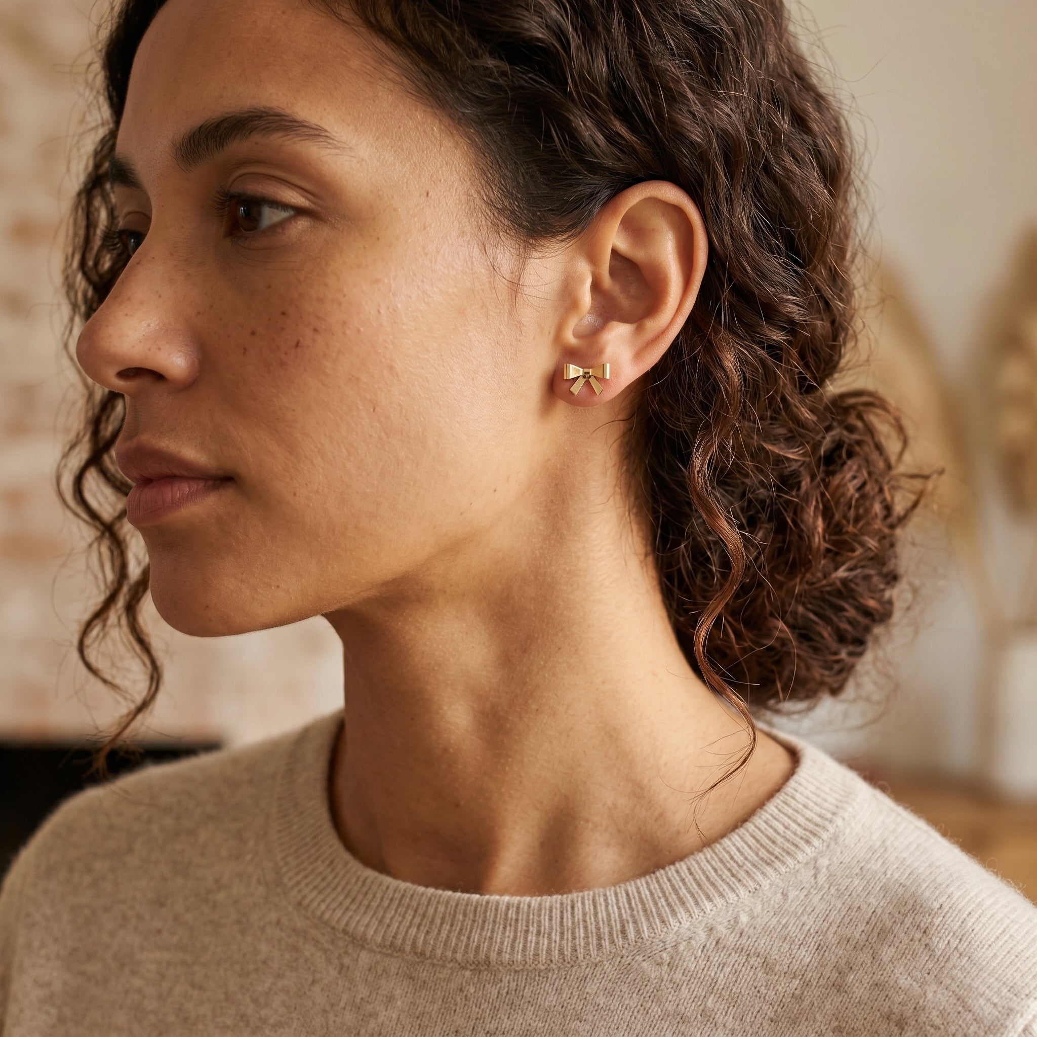 18K Gold Filled Bow Stud | Earrings