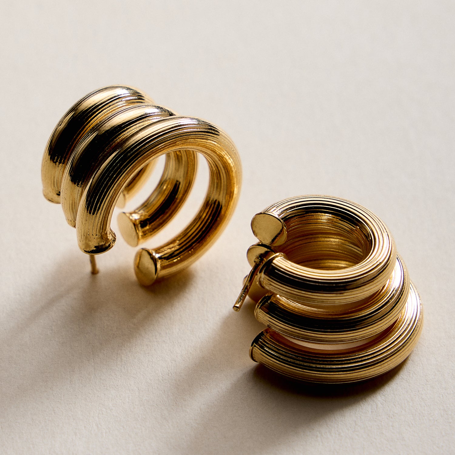 Gold Filled Triple Hoop Earrings