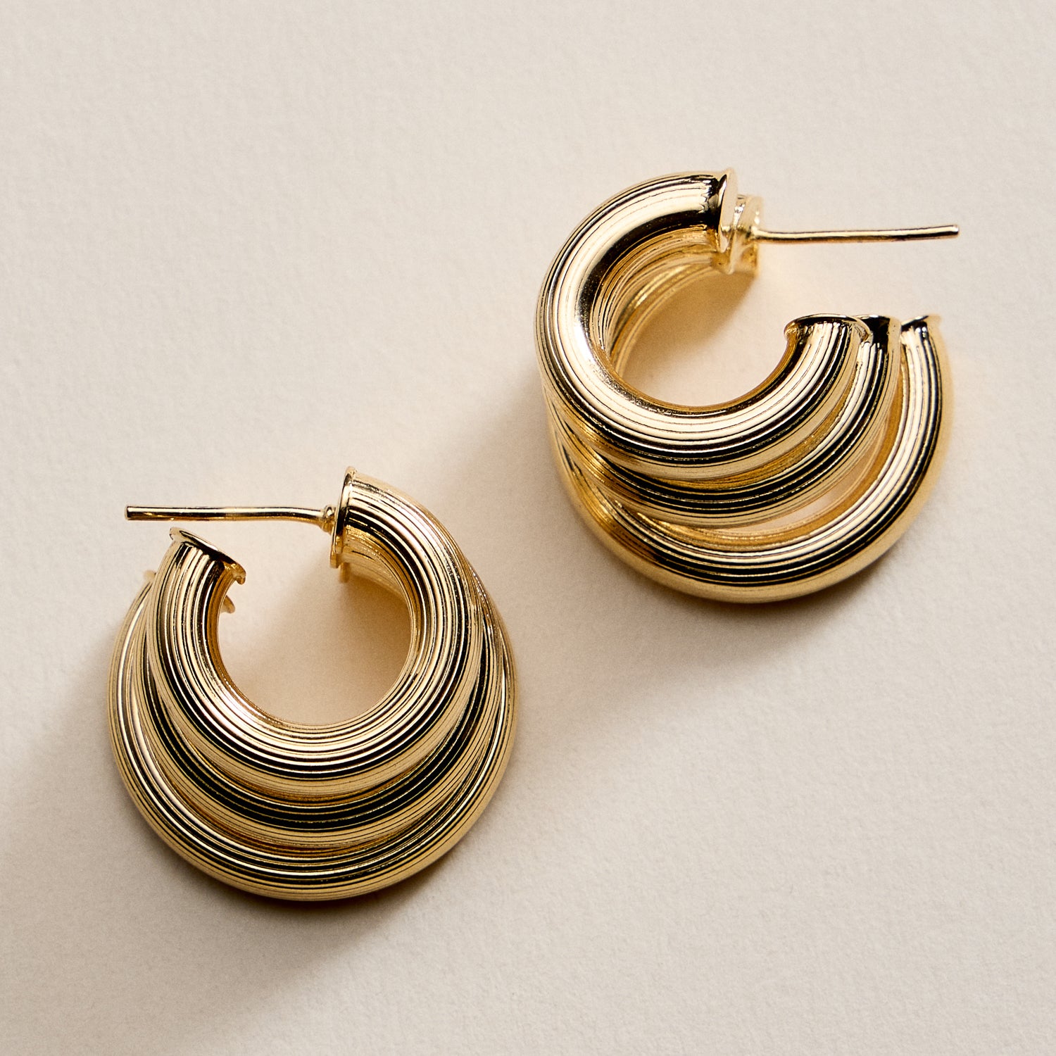 Gold Filled Triple Hoop Earrings