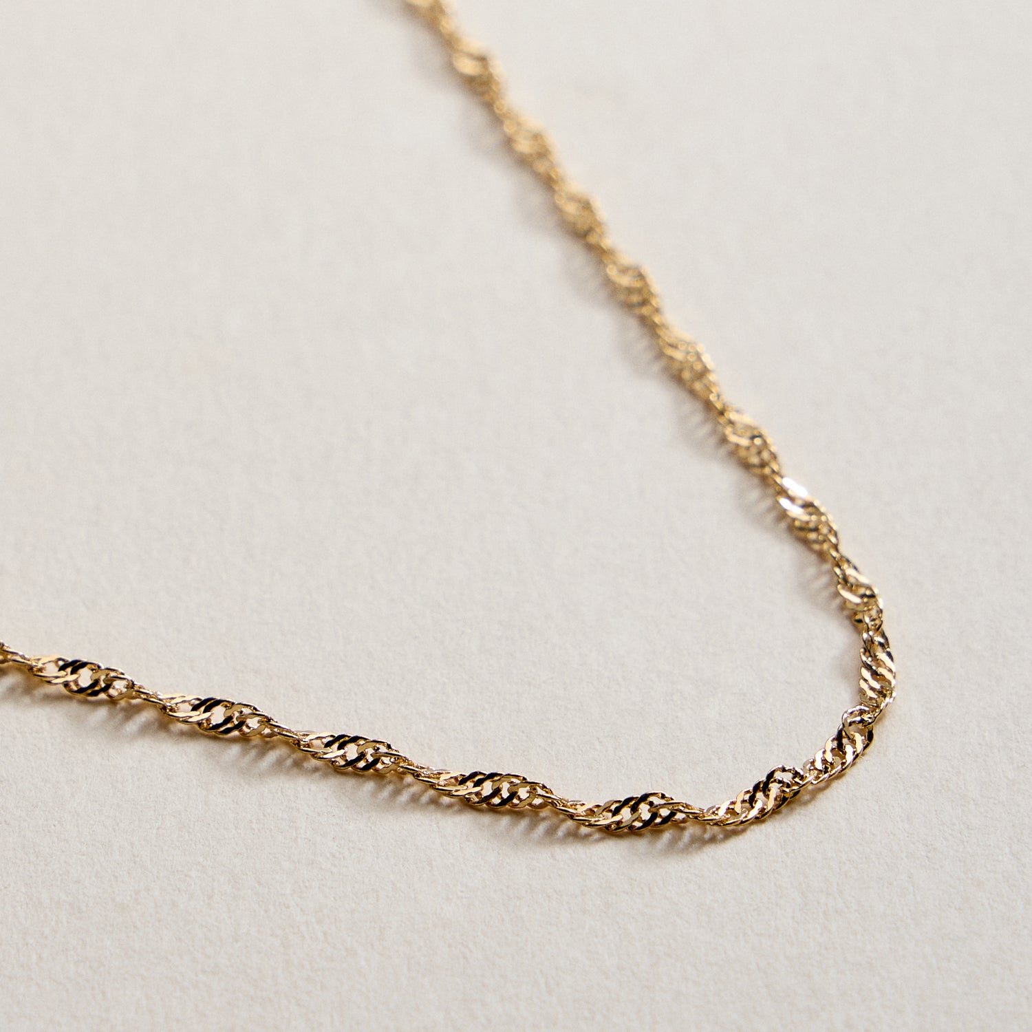 Gold Filled Classic Twisted Chain Necklace