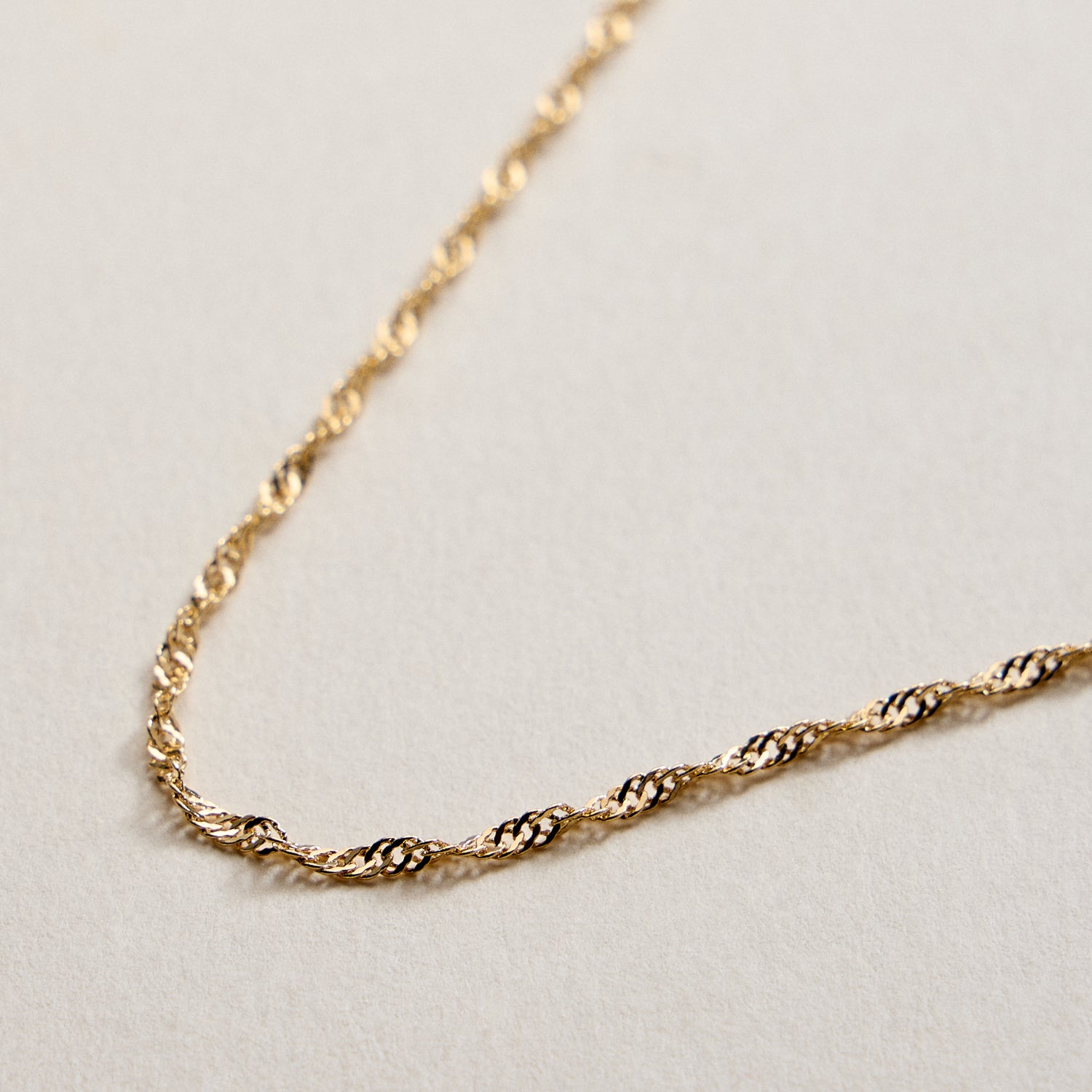 Gold Filled Classic Twisted Chain Necklace