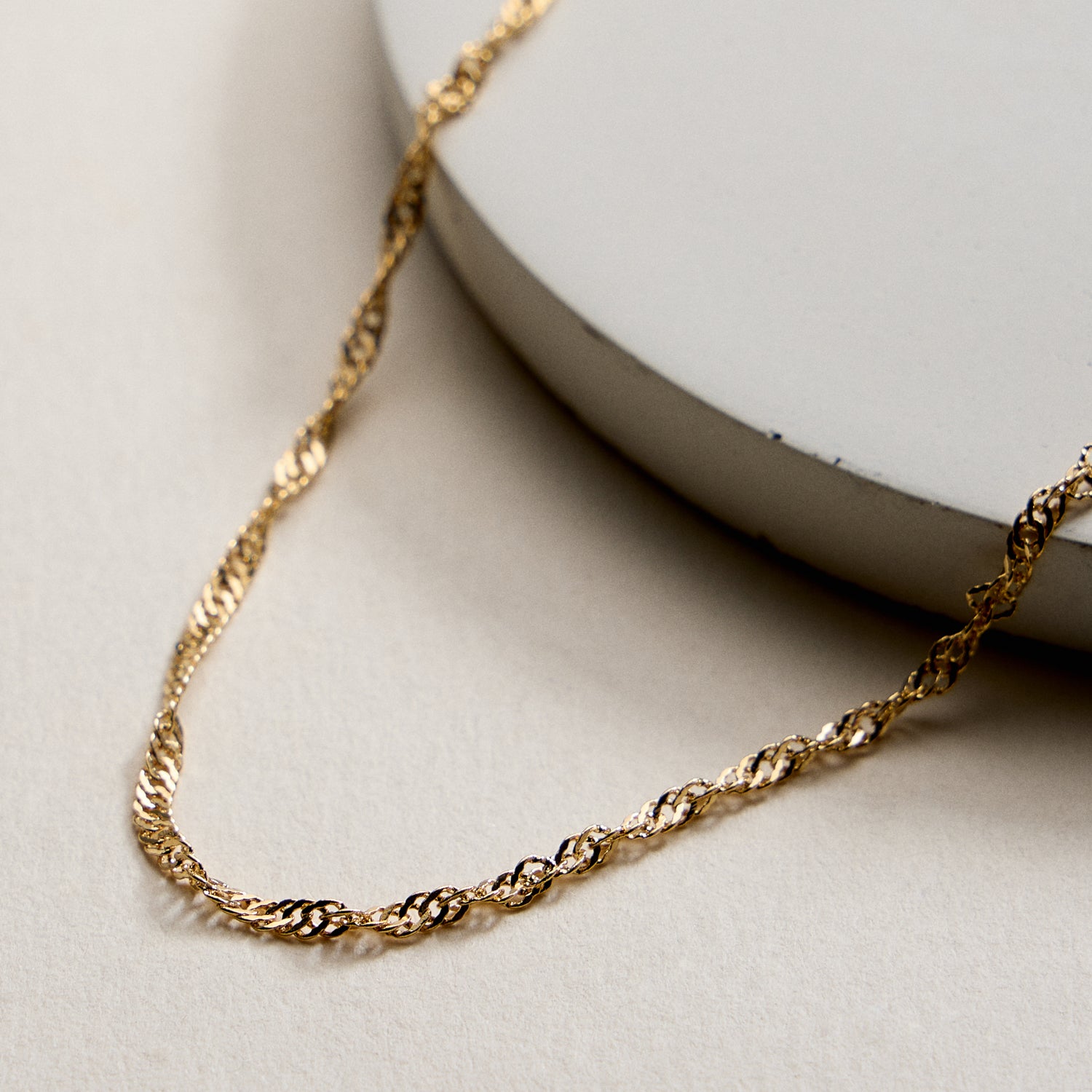 Gold Filled Classic Twisted Chain Necklace