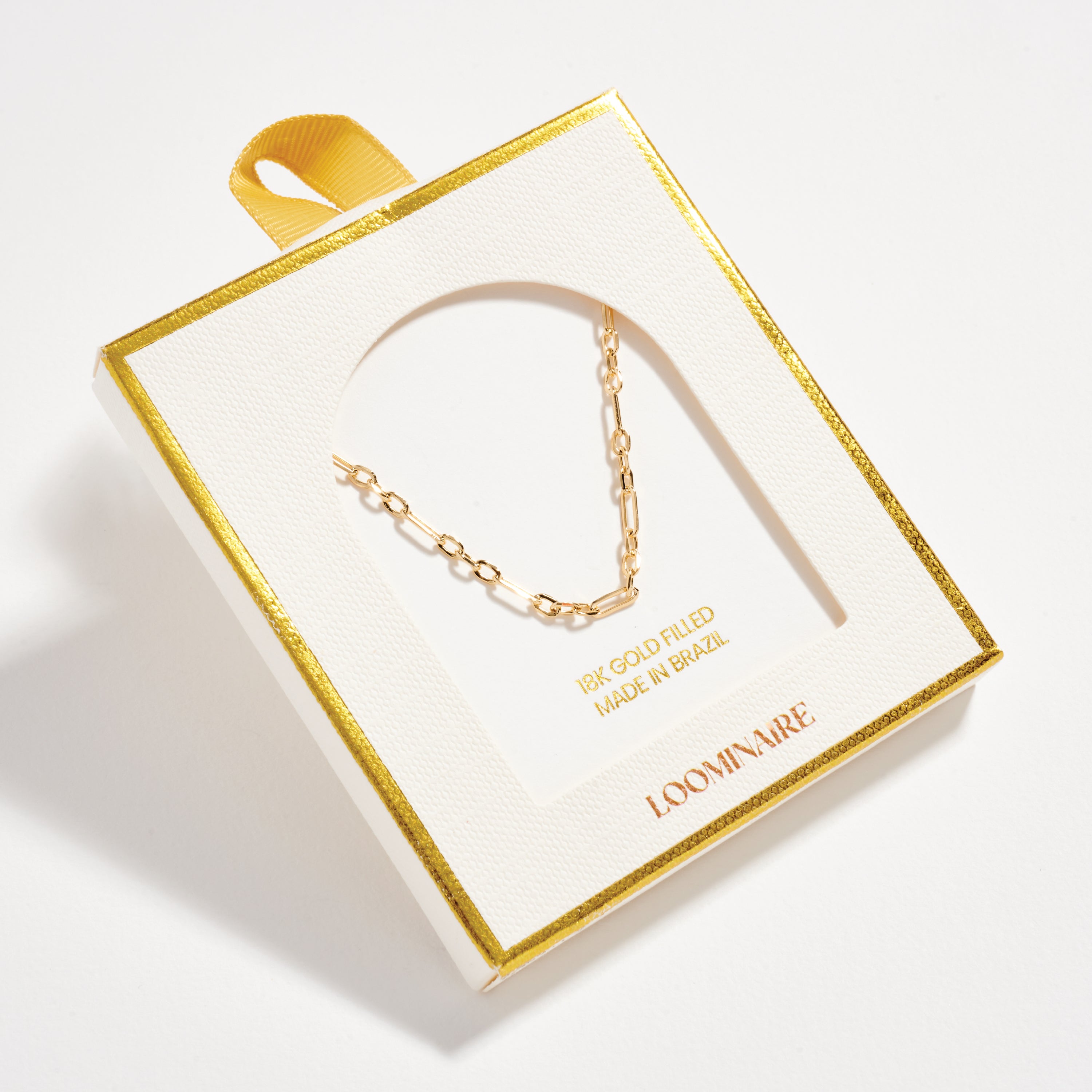 Gold Filled Oval Links Paperclip Chain Necklace