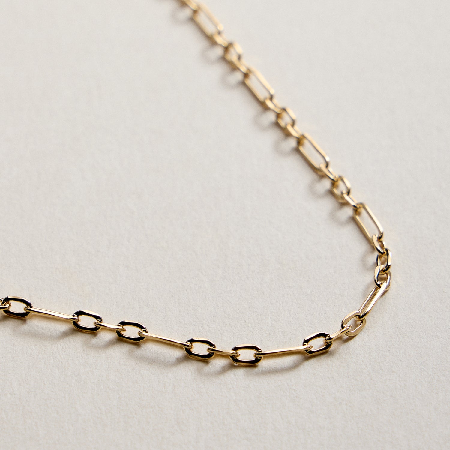 Gold Filled Oval Links Paperclip Chain Necklace
