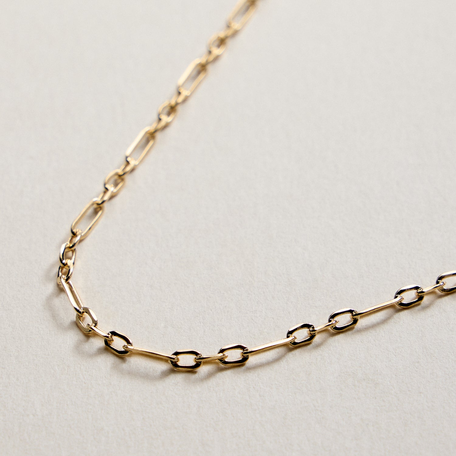 Gold Filled Oval Links Paperclip Chain Necklace
