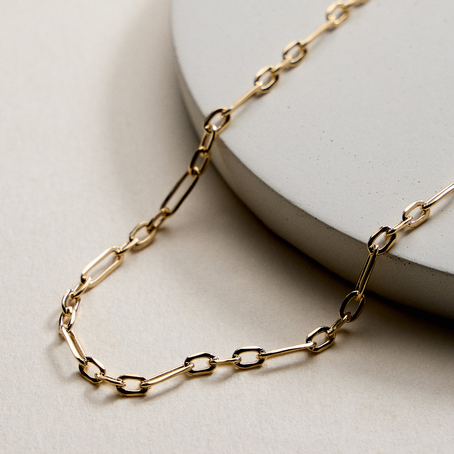 Gold Filled Oval Links Paperclip Chain Necklace
