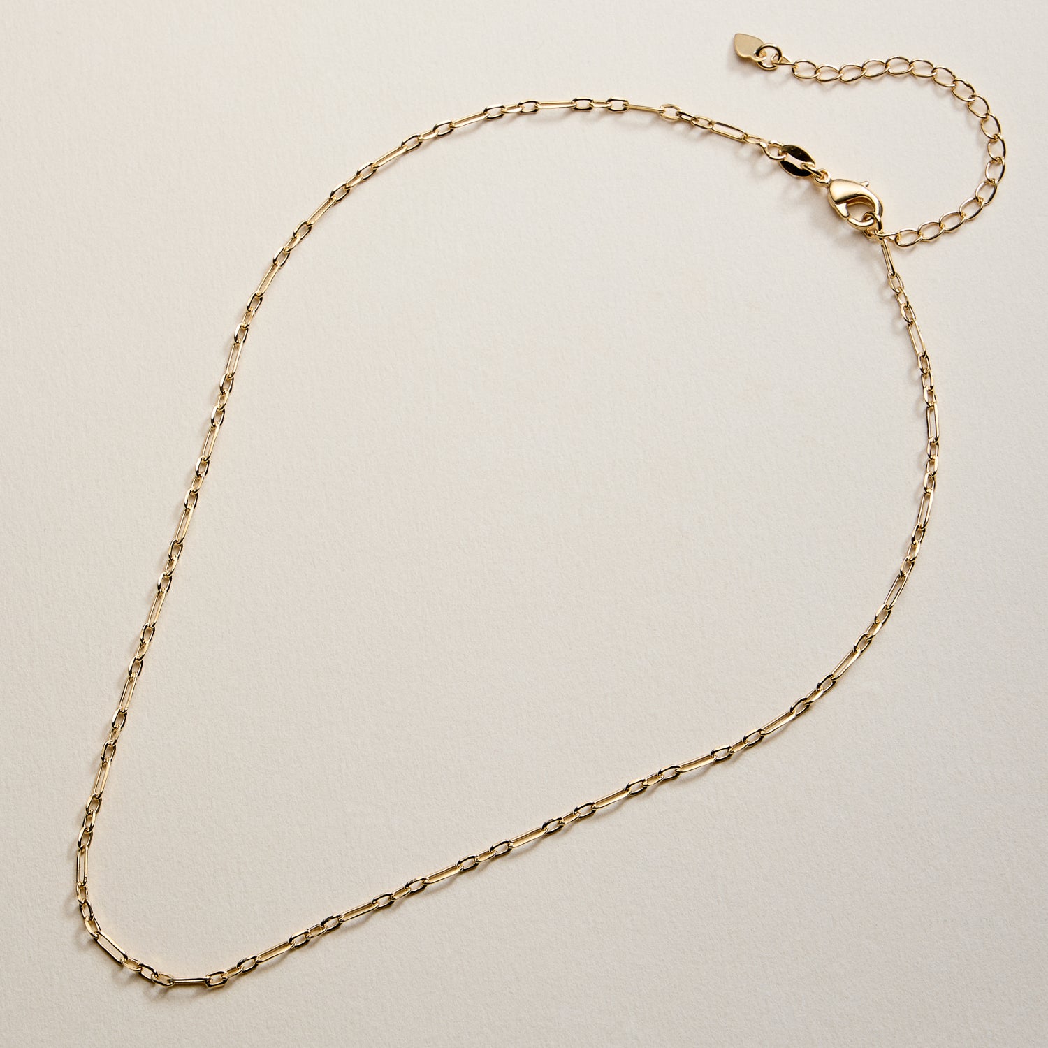 Gold Filled Oval Links Paperclip Chain Necklace