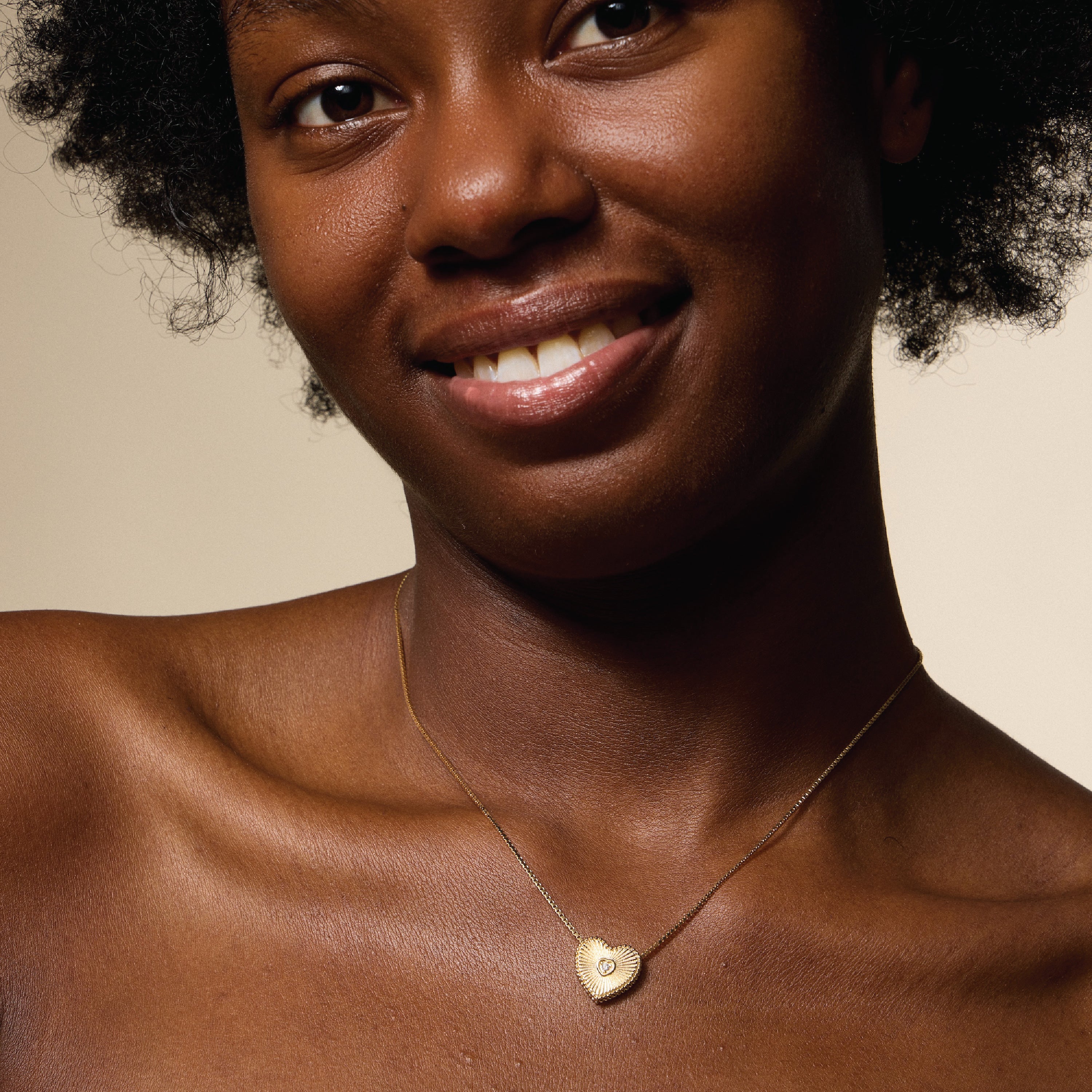 Gold Filled Heart Locket Necklace with Cubic Zirconia Accent