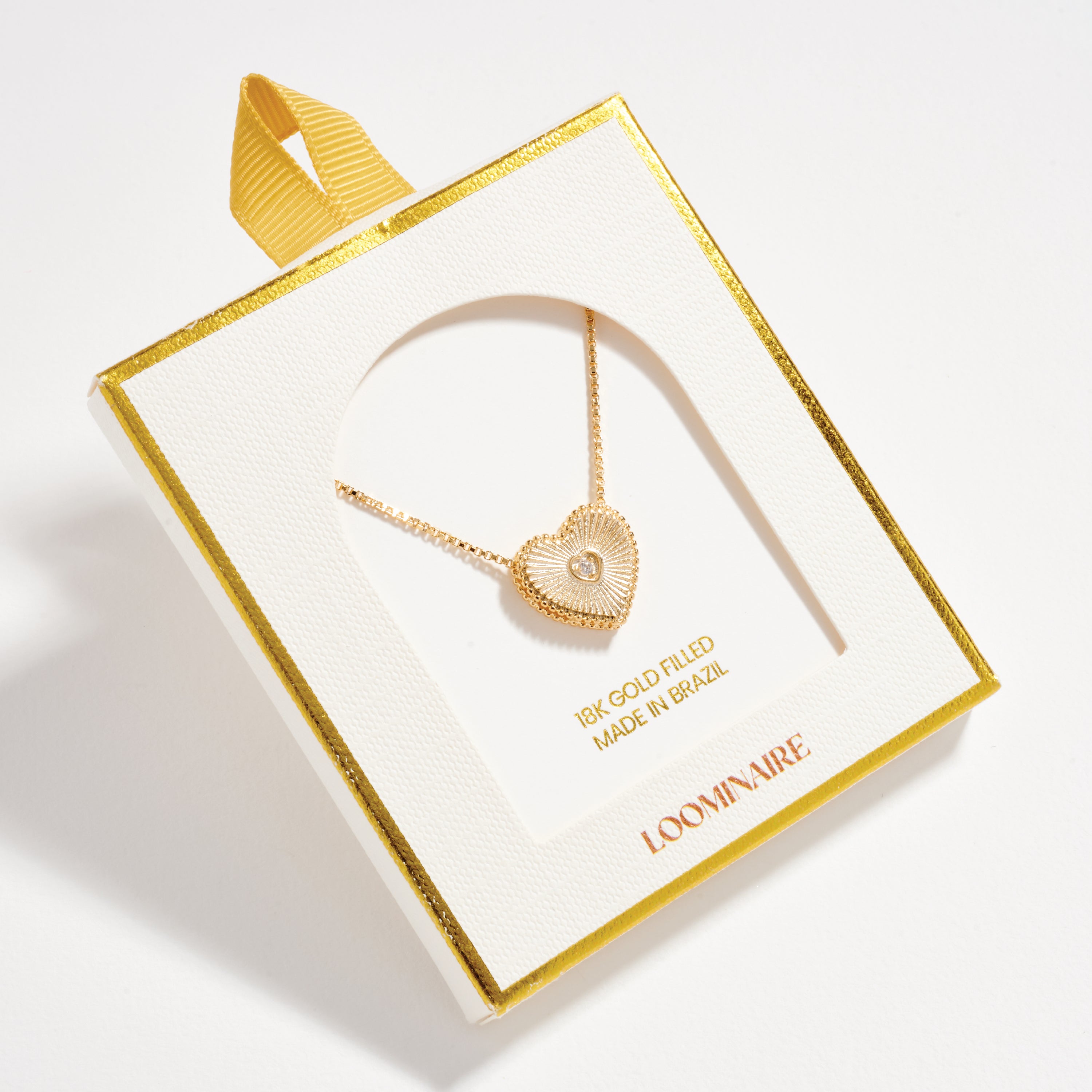 Gold Filled Heart Locket Necklace with Cubic Zirconia Accent