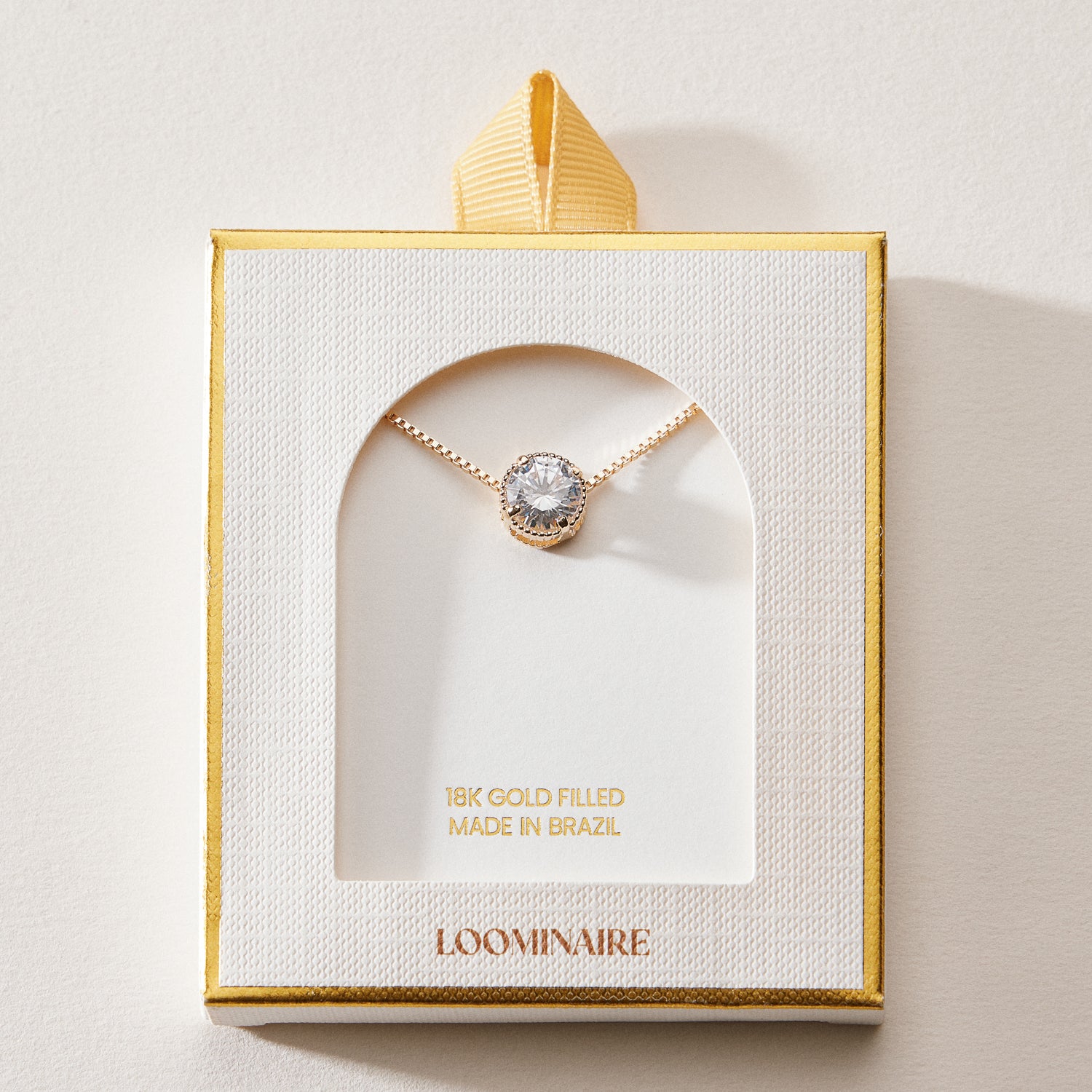18K Gold Filled CZ Solitaire | Necklace