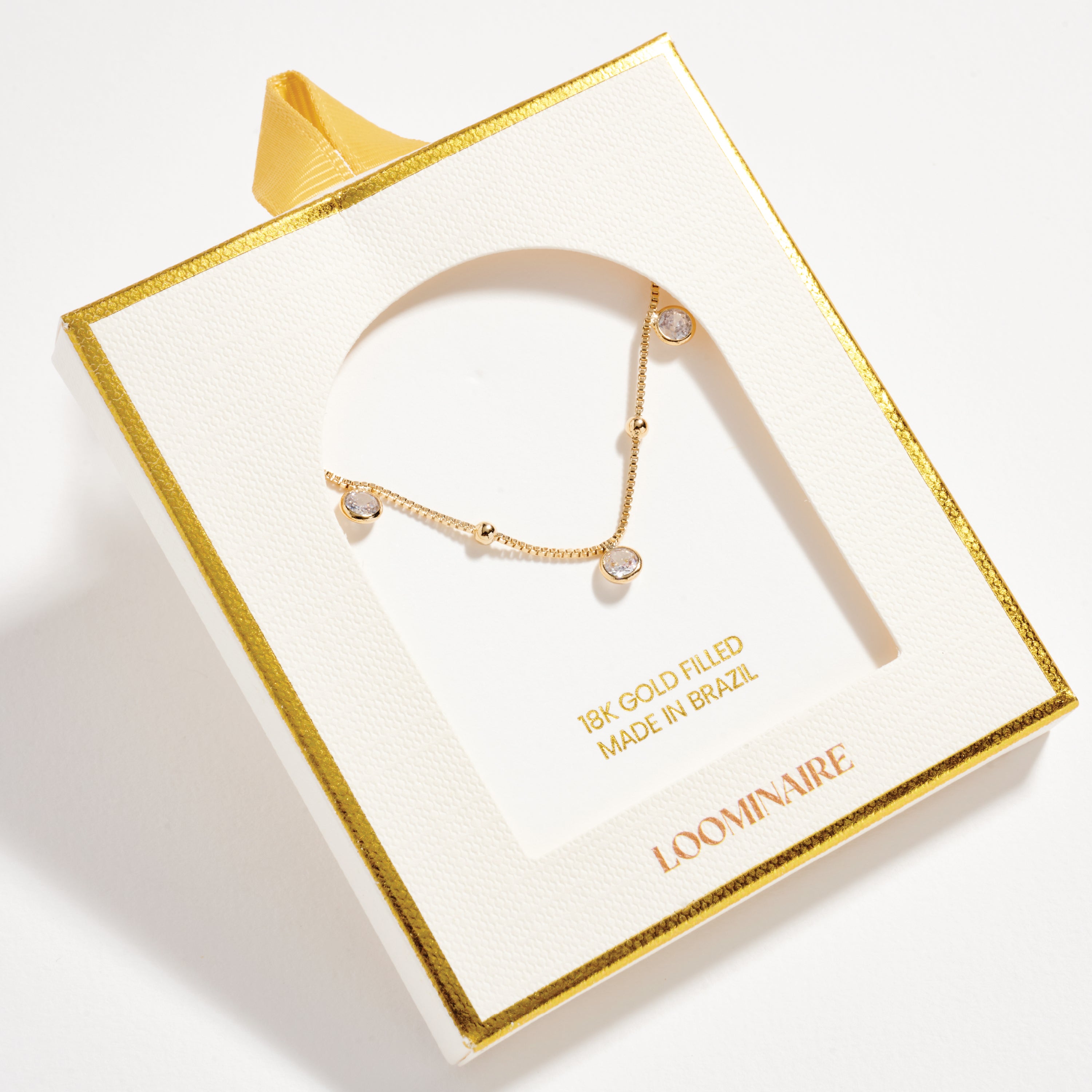 Gold Filled Box Chain with Bezel Charms, Gold Accents Necklace