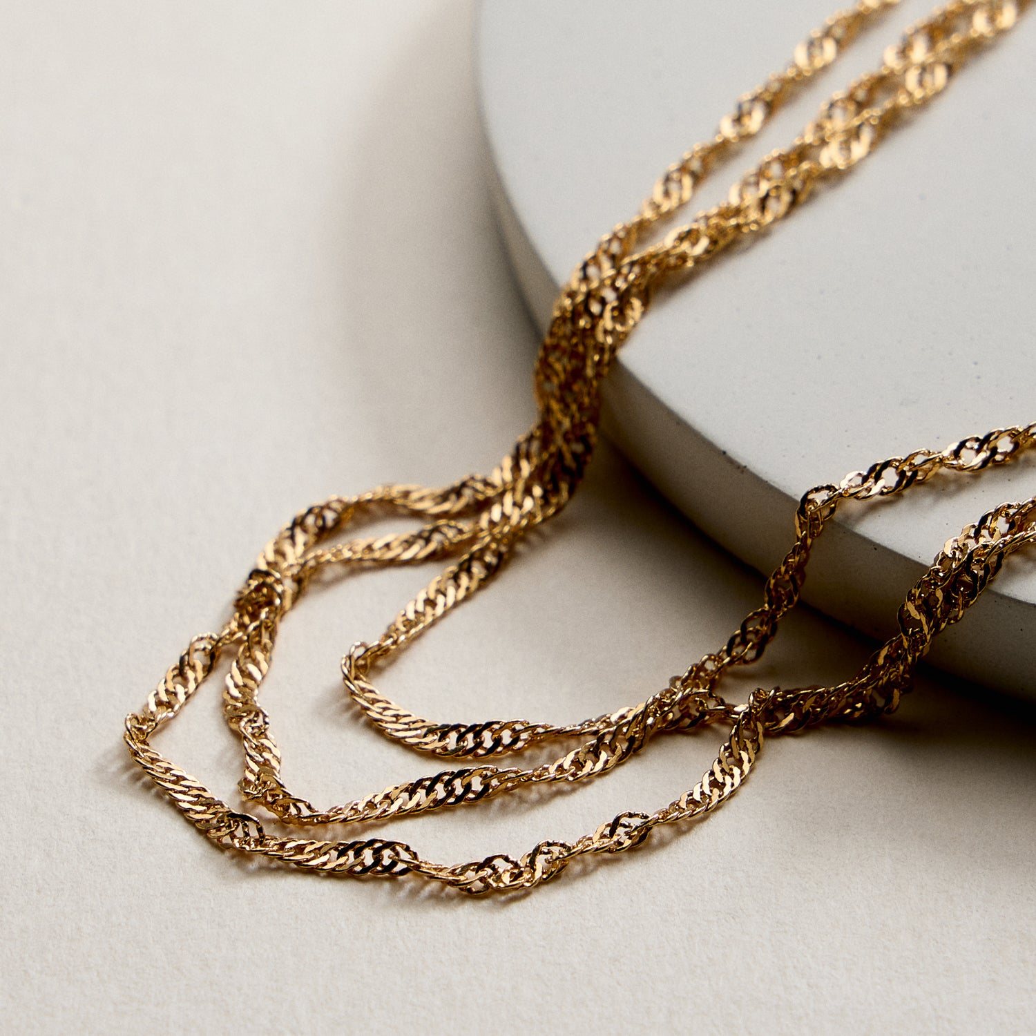 Gold Filled Layered Rope Chain Necklace