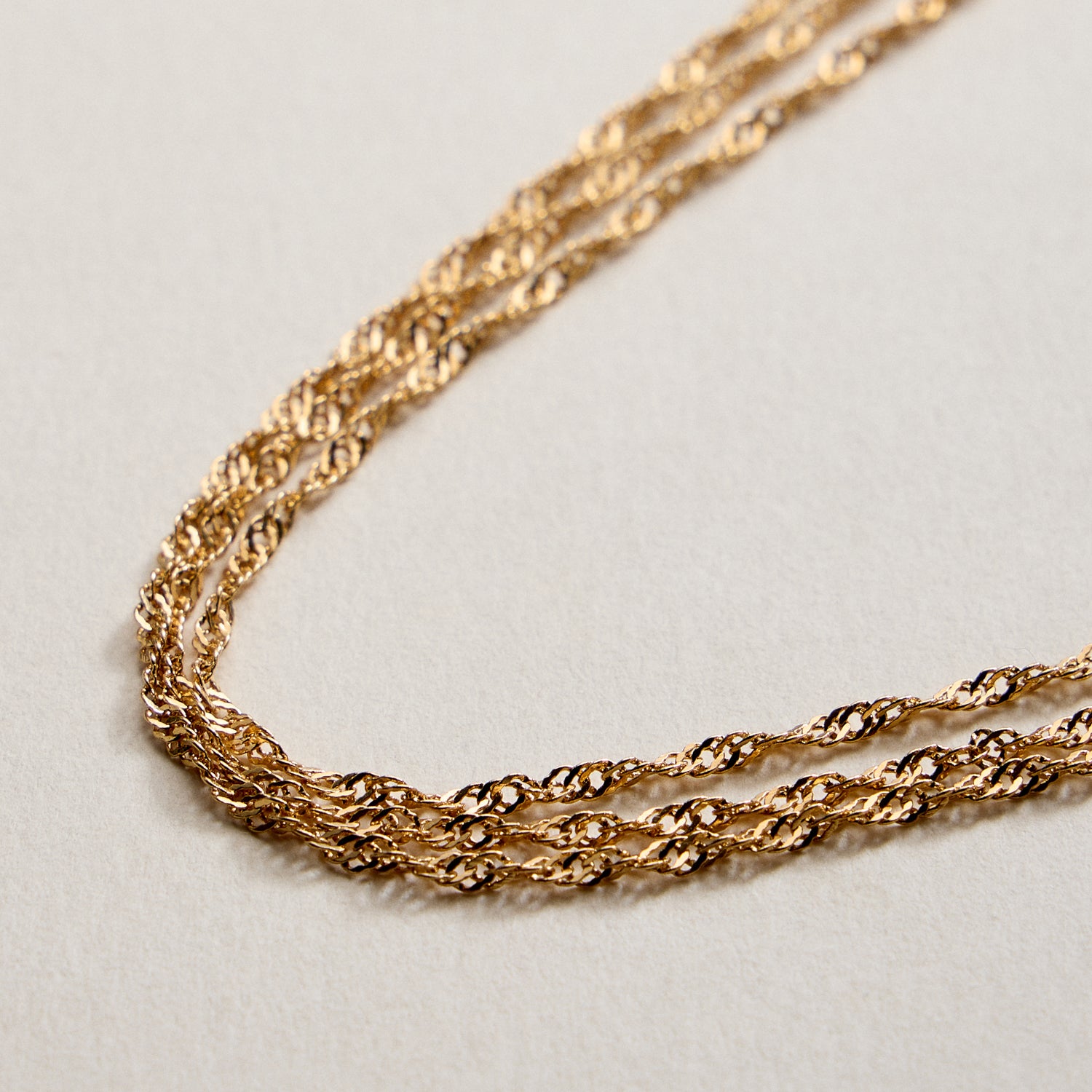 Gold Filled Layered Rope Chain Necklace