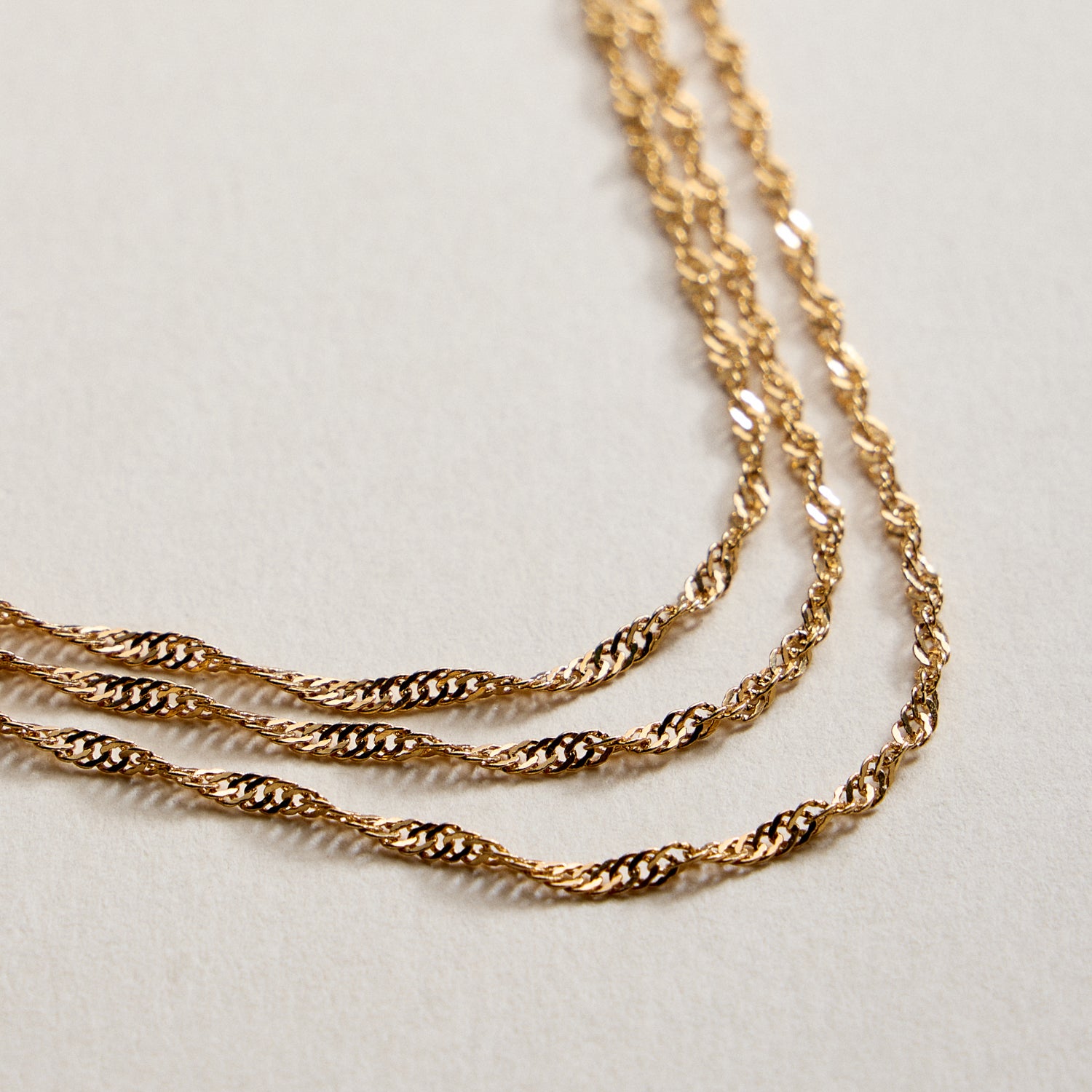 Gold Filled Layered Rope Chain Necklace