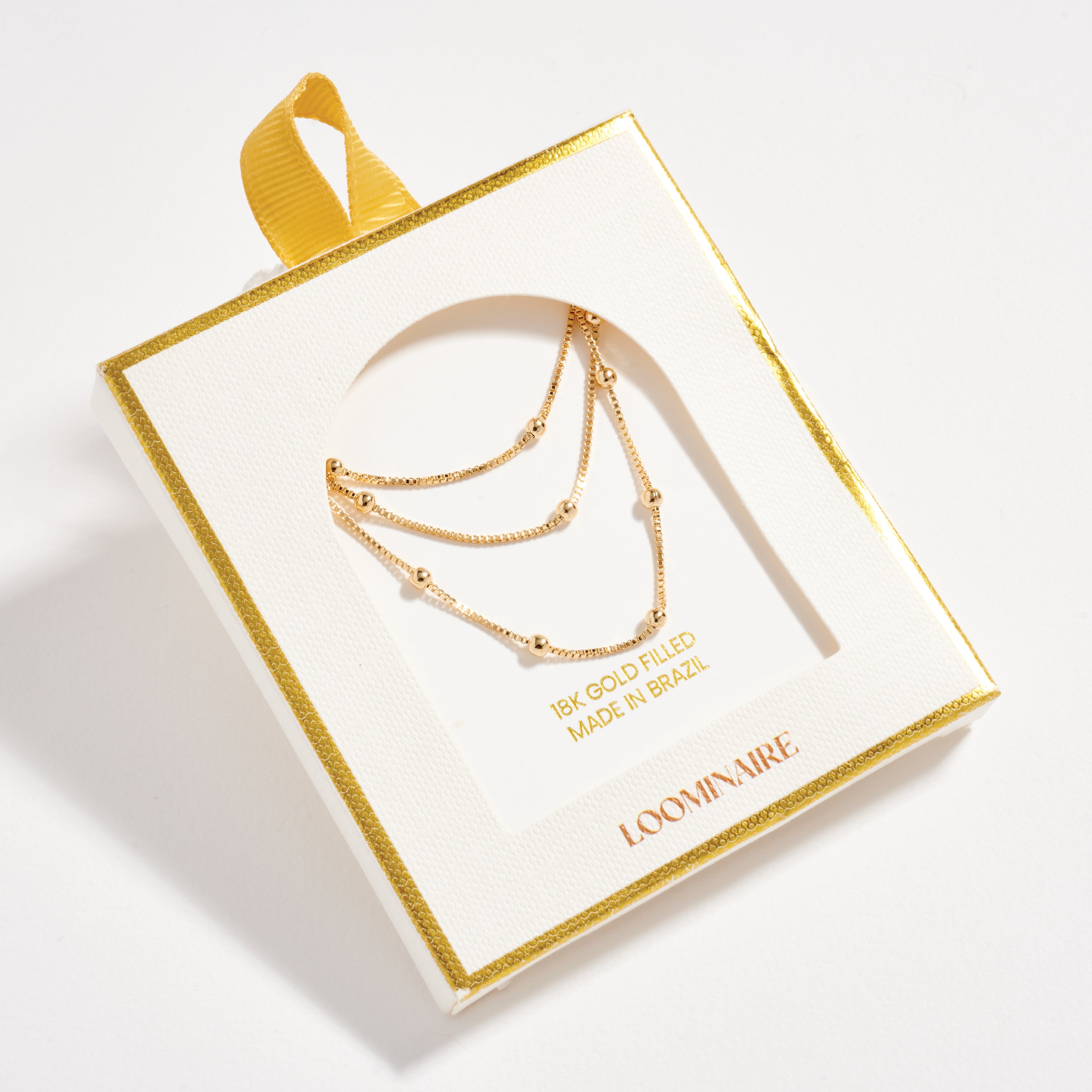 Gold Filled Layered Beaded Chain Necklace