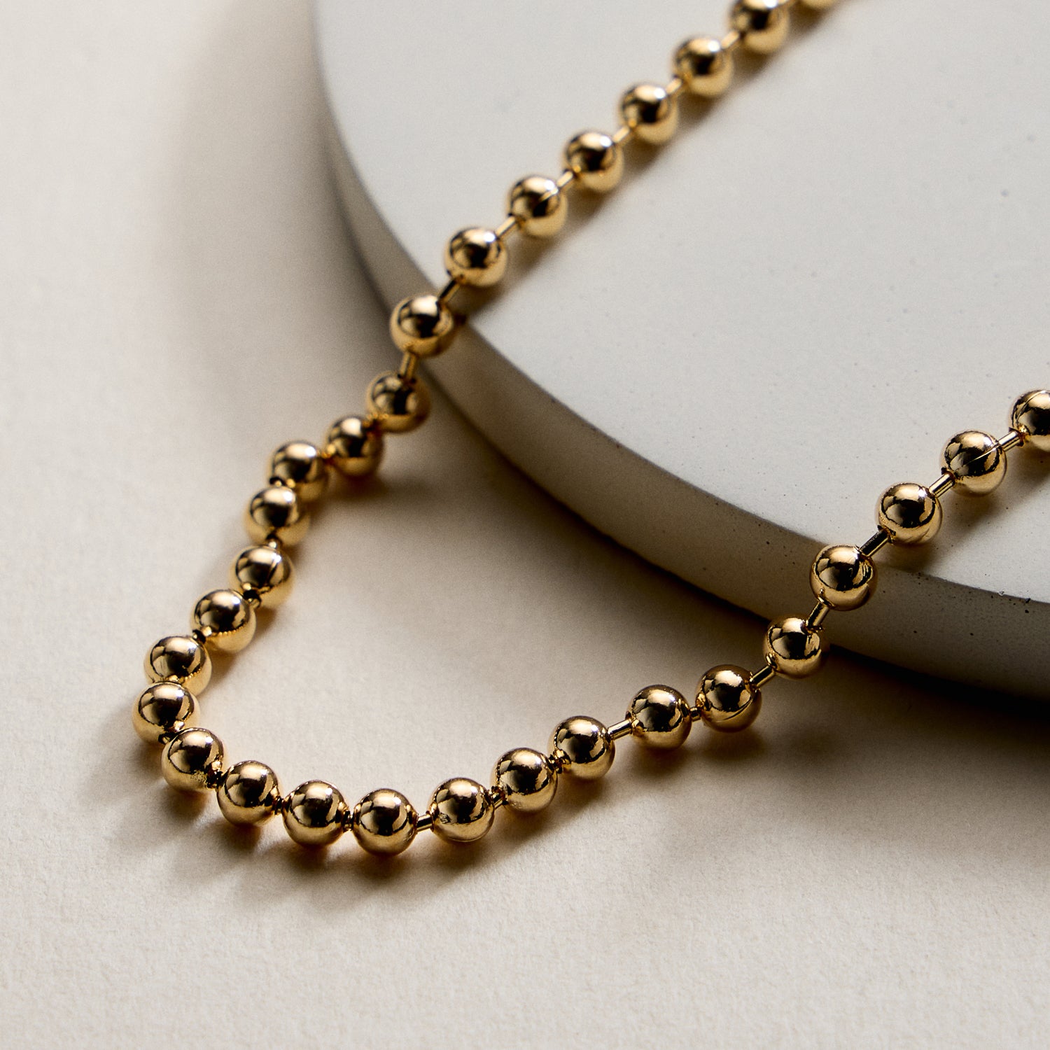 Gold Filled Bead Ball Chain Necklace