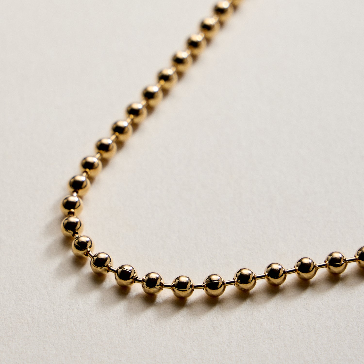 Gold Filled Bead Ball Chain Necklace