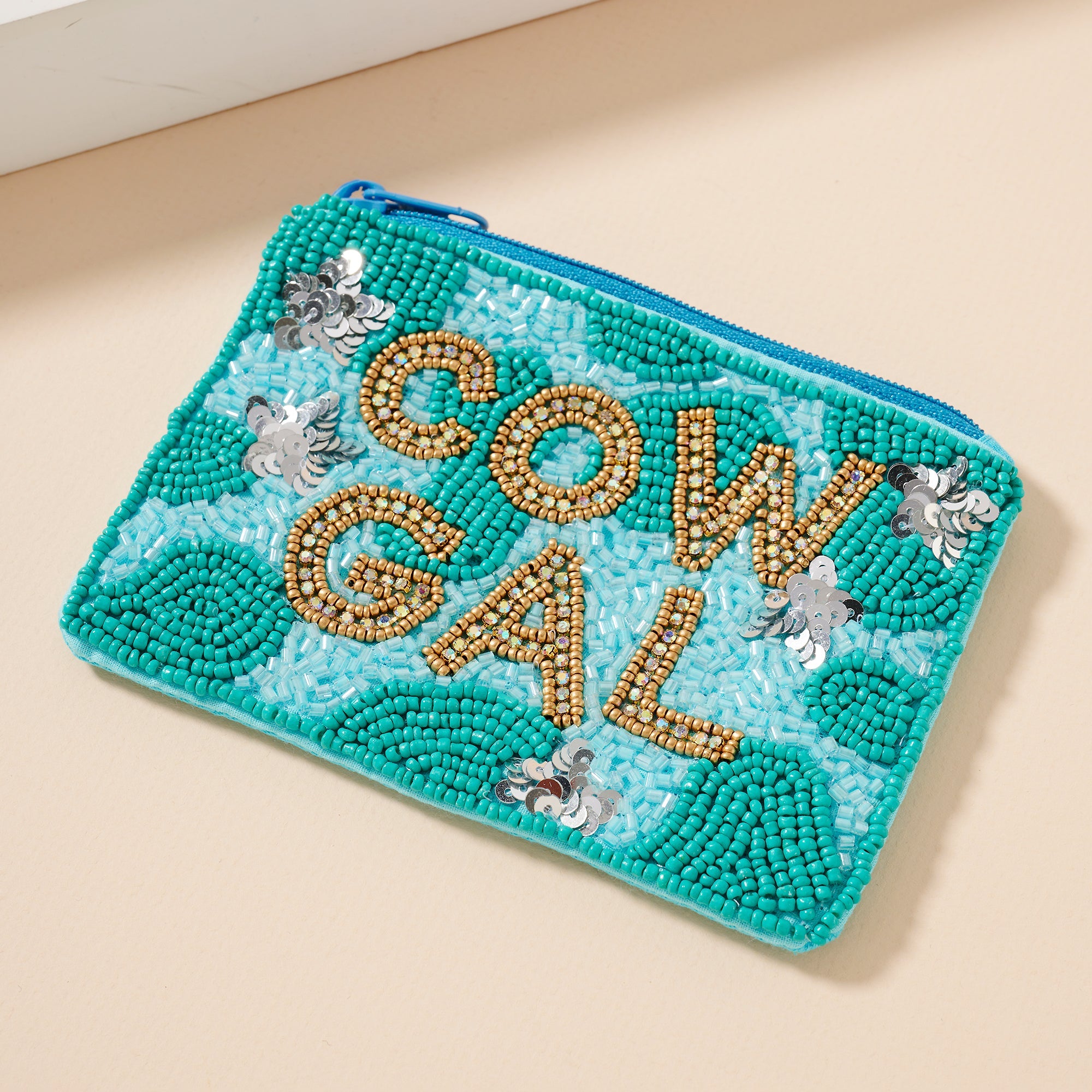 Western Cowgirl Beaded Coin Pouch
