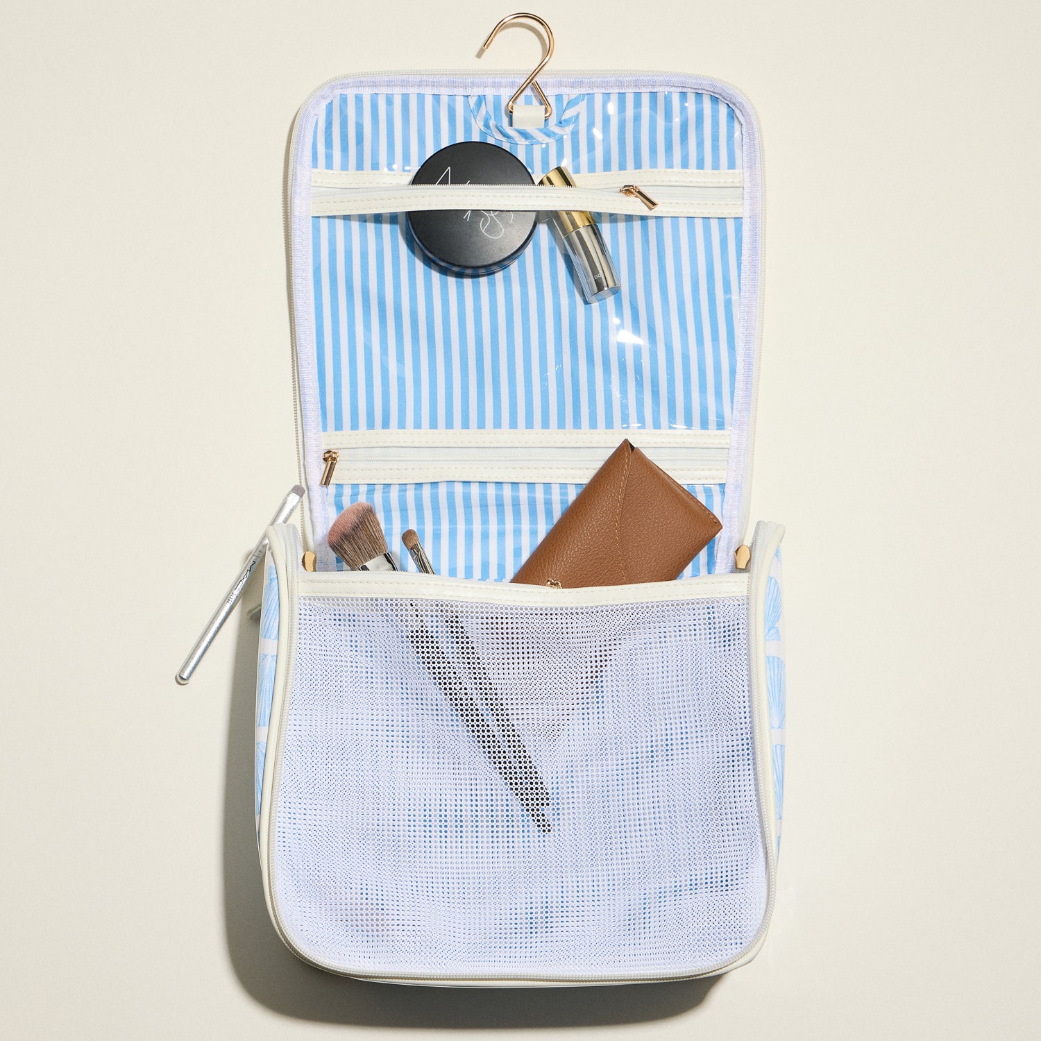 Cherry Print Hanging Toiletry Bag – Travel Makeup Organizer with Handle