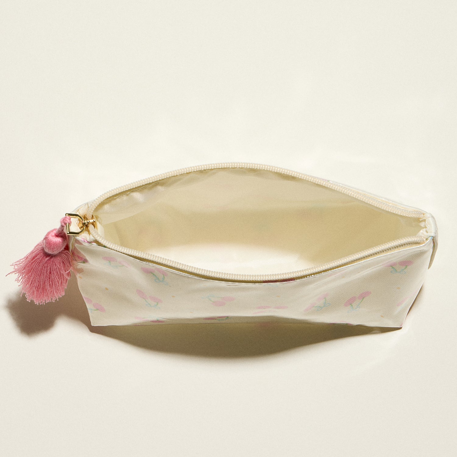 Cherry Print Cosmetic Pouch – Zipper Makeup Bag with Tassel - Frem