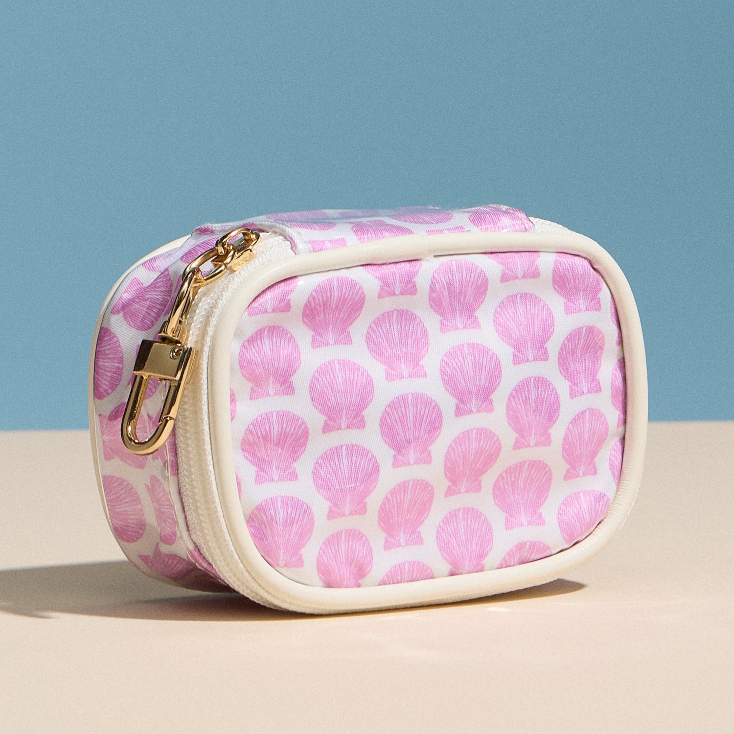 Quilted Shell Mini Cosmetic Bag charm— Dark Pink
