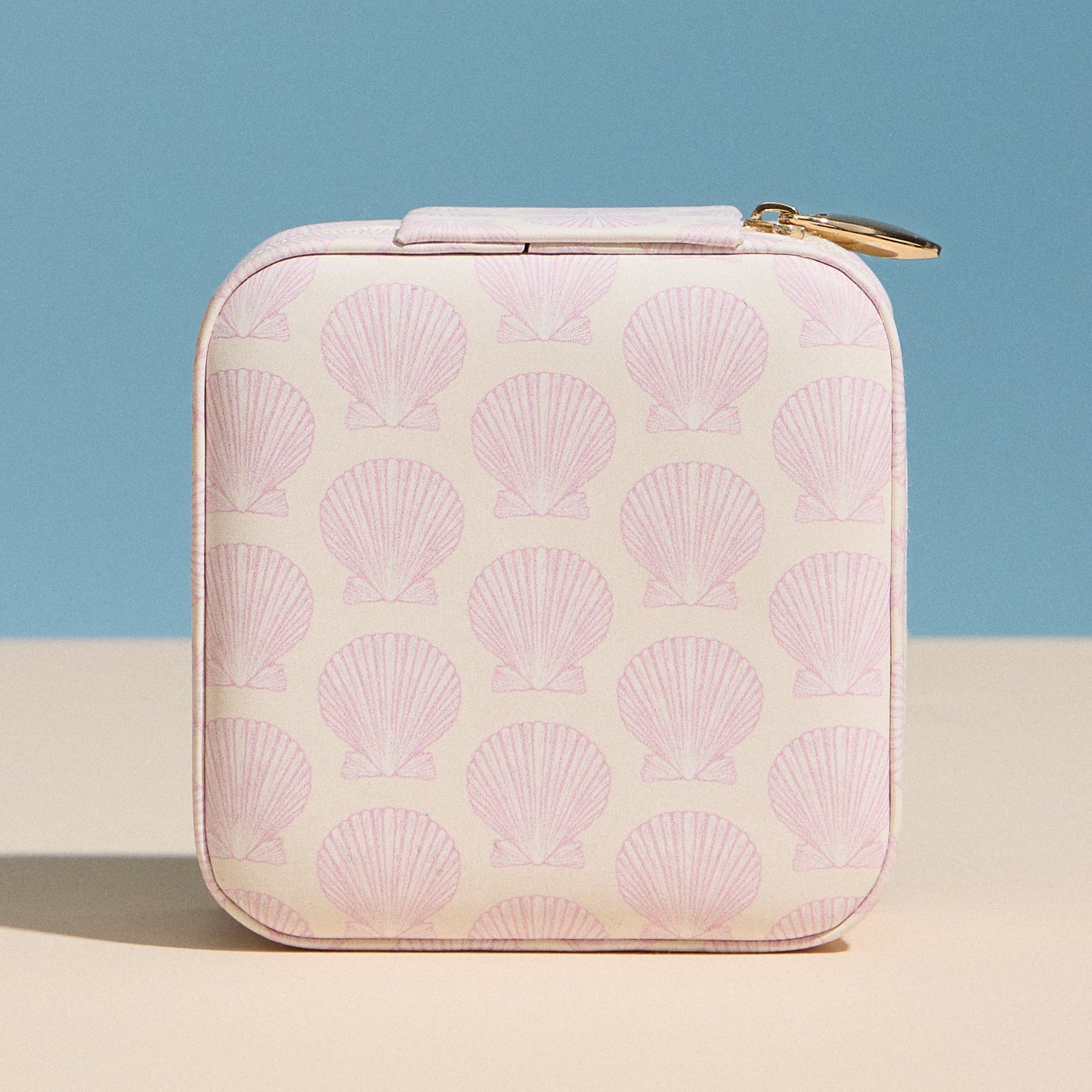 Pink Shell Travel Jewelry Box